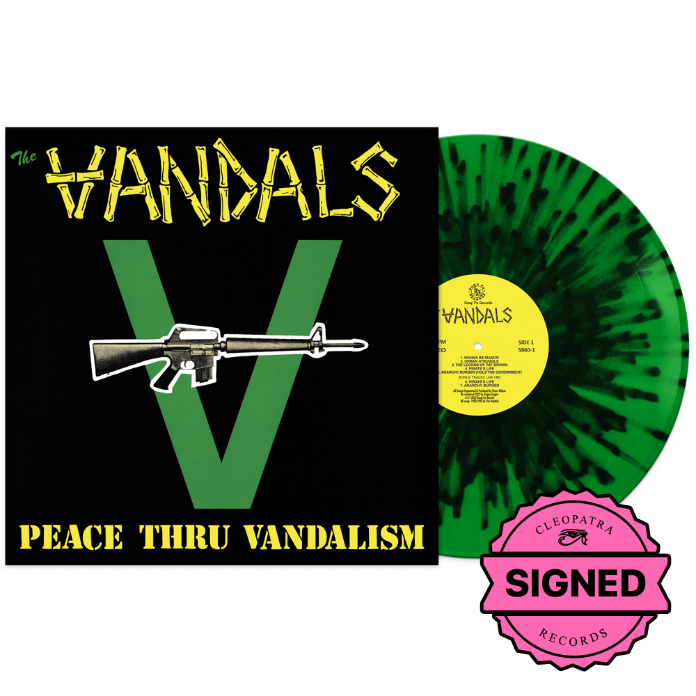 The Vandals - Peace Thru Vandalism (Green-Black Splatter - Signed The Vandals - Peace Thru Vandalism (Green-Black Splatter - Signed