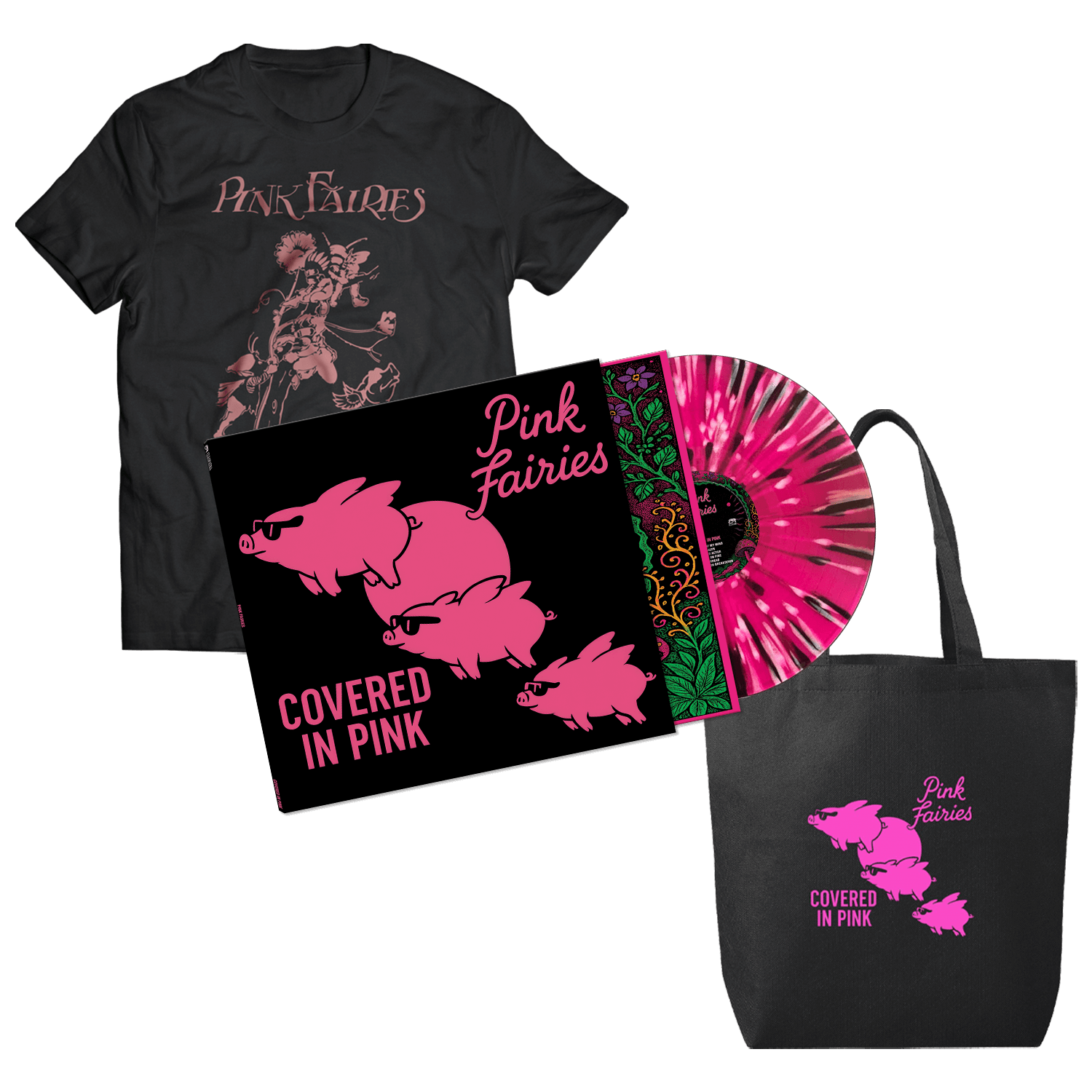 Pink Fairies - Covered In Pink (Vinyl LP/T-Shirt/Tote - Bundle