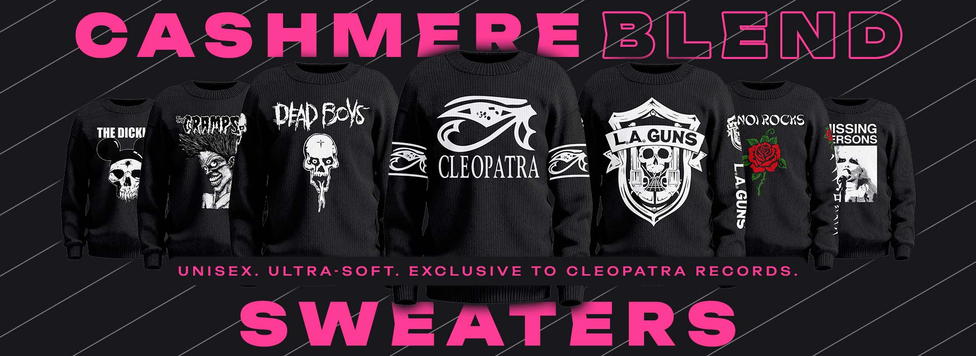 Cleopatra Records Cashmere Blend Knit Sweaters