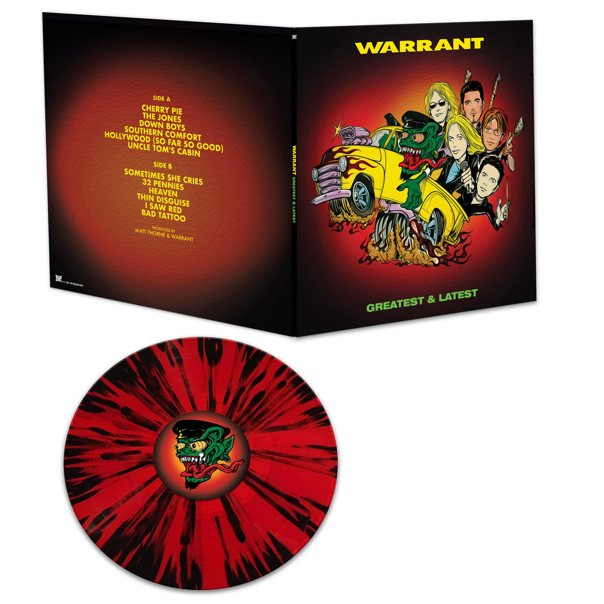 Warrant - Greatest & Latest (Red-Black Splatter Vinyl) - Cleopatra Records