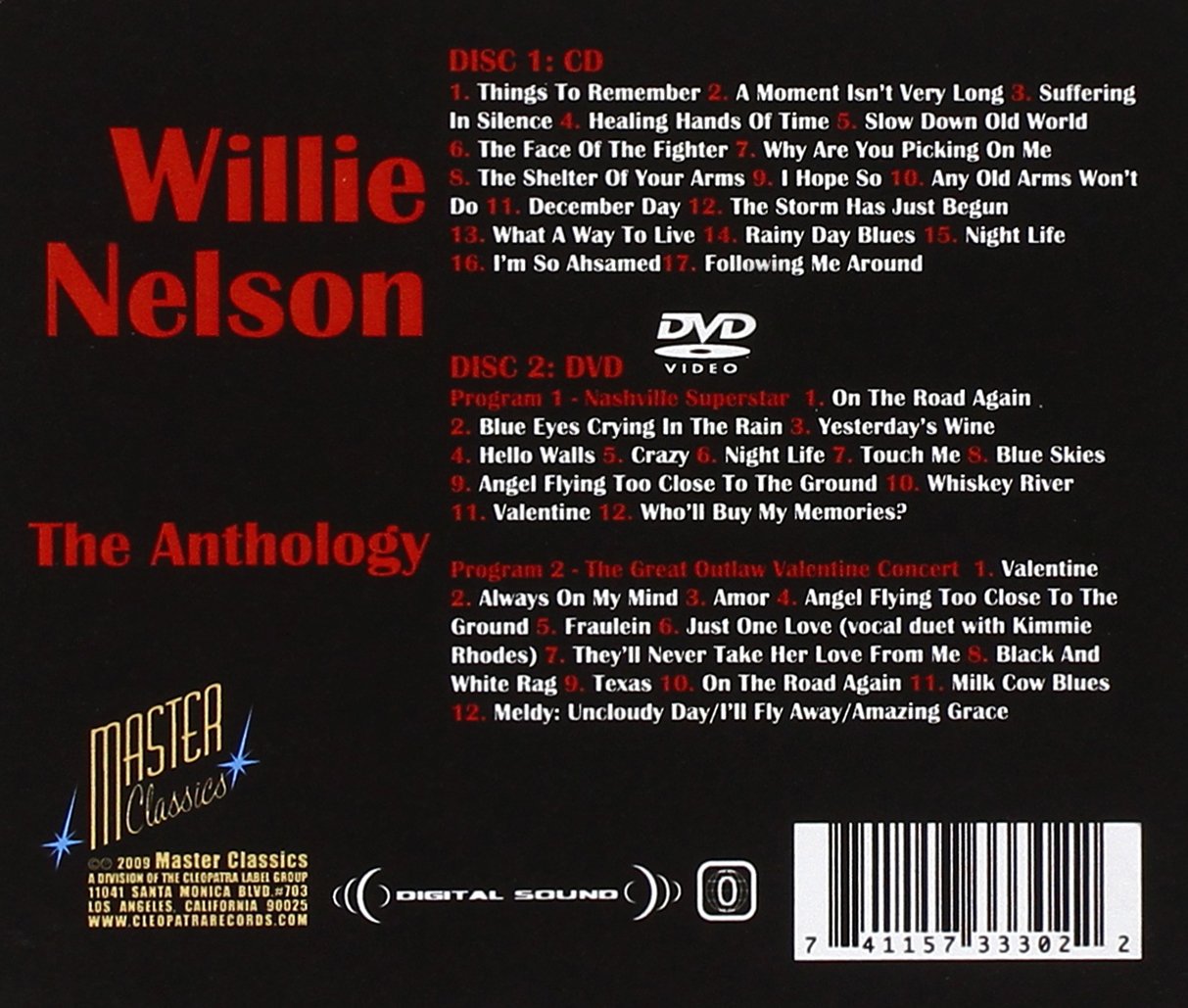 Willie Nelson - The Anthology - Deluxe Edition (CD + DVD) - Cleopatra Records