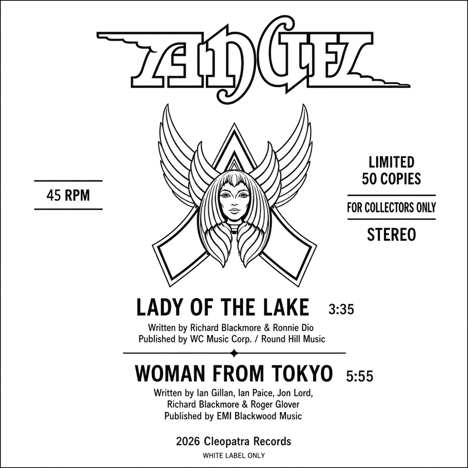 Angel - Lady Of The Lake / Woman From Tokyo (Black Vinyl LP) - Cleopatra Records