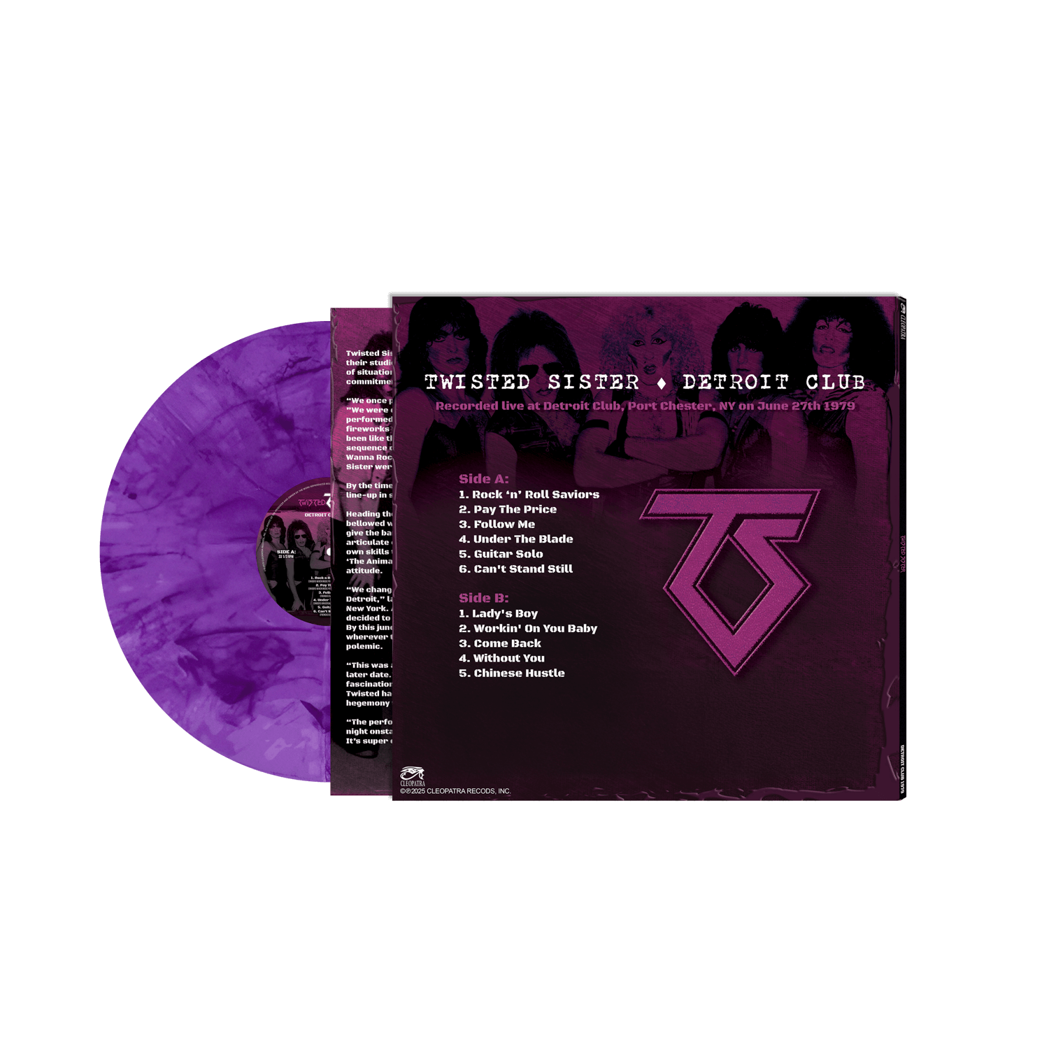 Twisted Sister - Detroit Club 1979 (Purple Marble Vinyl LP) - Cleopatra Records