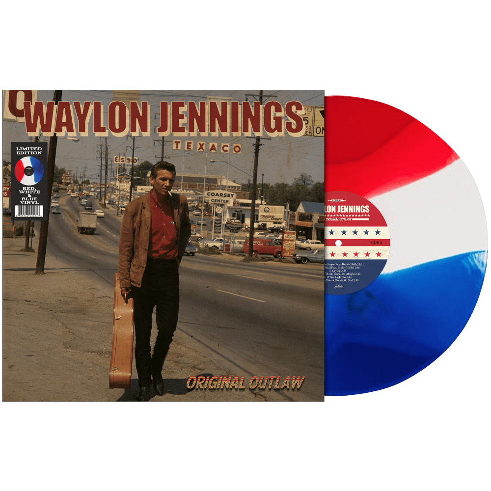 Waylon Jennings - Original Outlaw (Deluxe Tri-Colored RED, WHITE & BLUE Vinyl) - Cleopatra Records