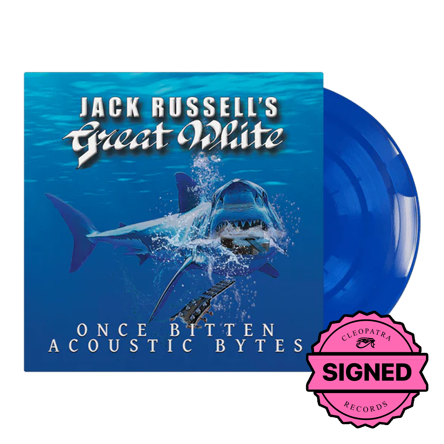 Jack Russell's Great White - Once Bitten Acoustic Bytes (Blue Vinyl LP - Signed by Jack Russell)