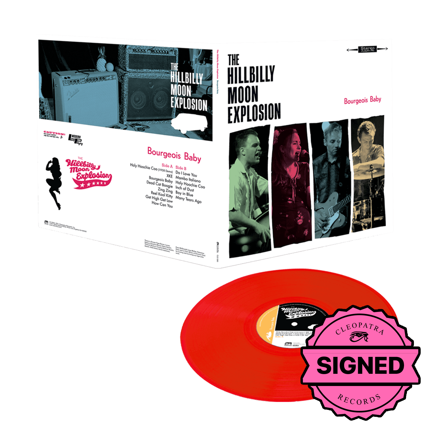 The Hillbilly Moon Explosion - Bourgeois Baby (Limited Edition Red Vinyl - Signed by Emanuela Hutter, Oliver Baroni, Duncan James, Sylvain Petite)