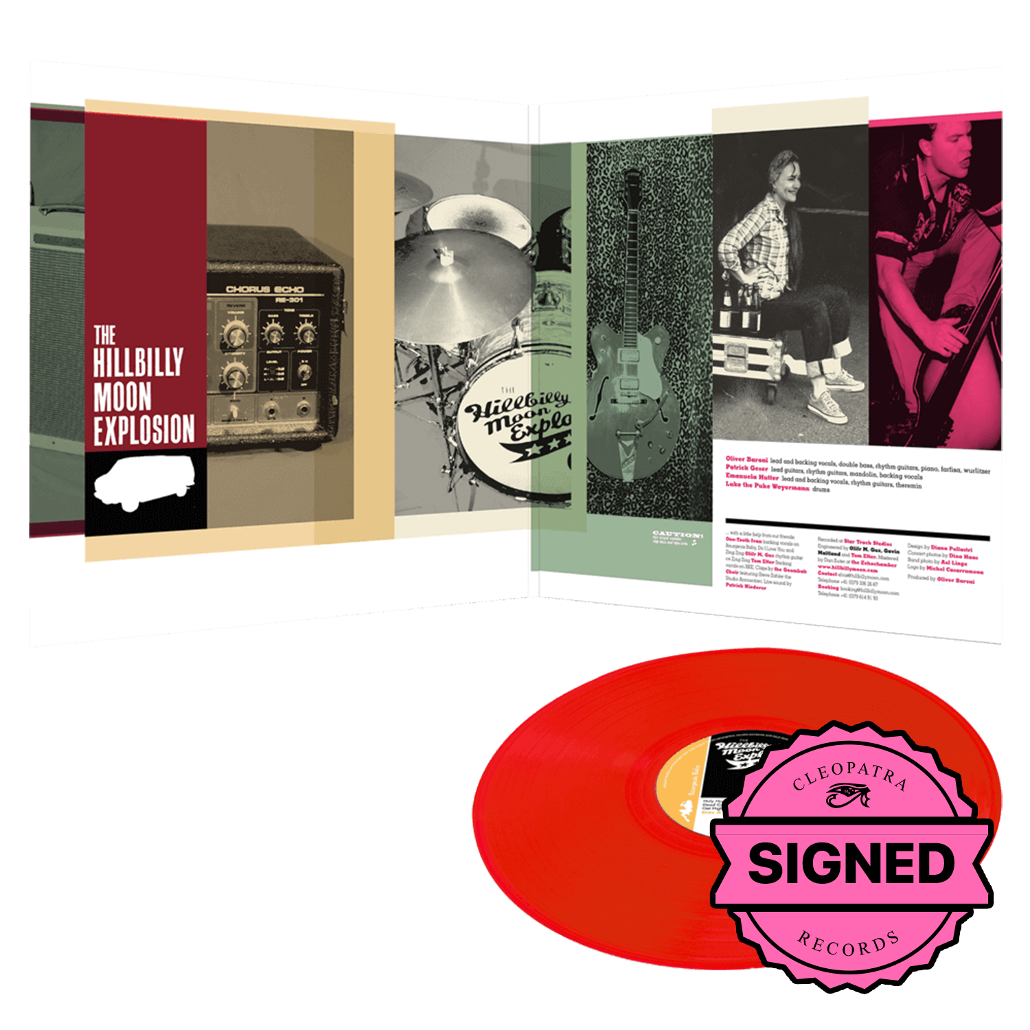 The Hillbilly Moon Explosion - Bourgeois Baby (Limited Edition Red Vinyl - Signed by Emanuela Hutter, Oliver Baroni, Duncan James, Sylvain Petite)