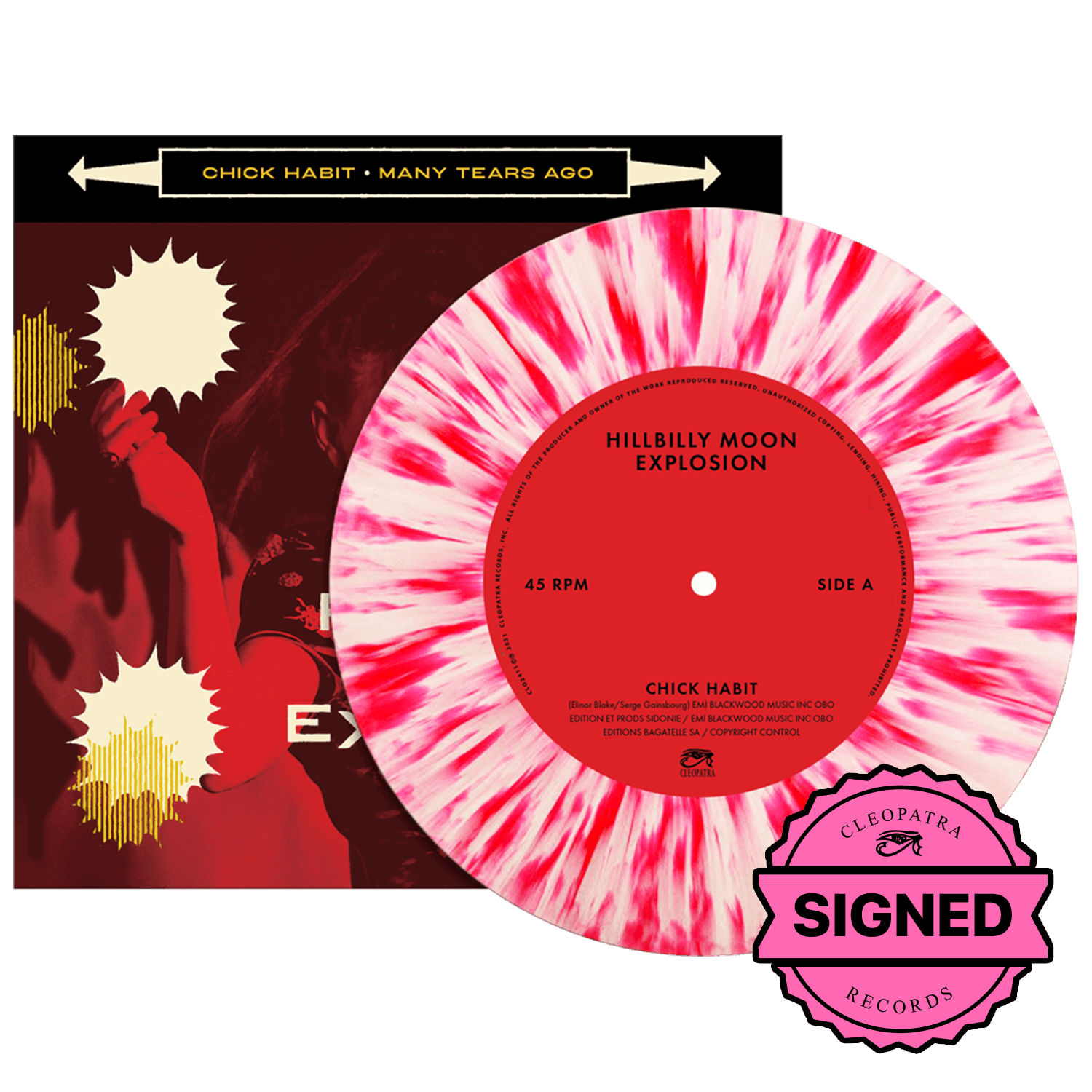 The Hillbilly Moon Explosion - Chick Habit (Limited Edition 7" Splatter Vinyl - Signed by Emanuela Hutter, Oliver Baroni, Duncan James, Sylvain Petite)