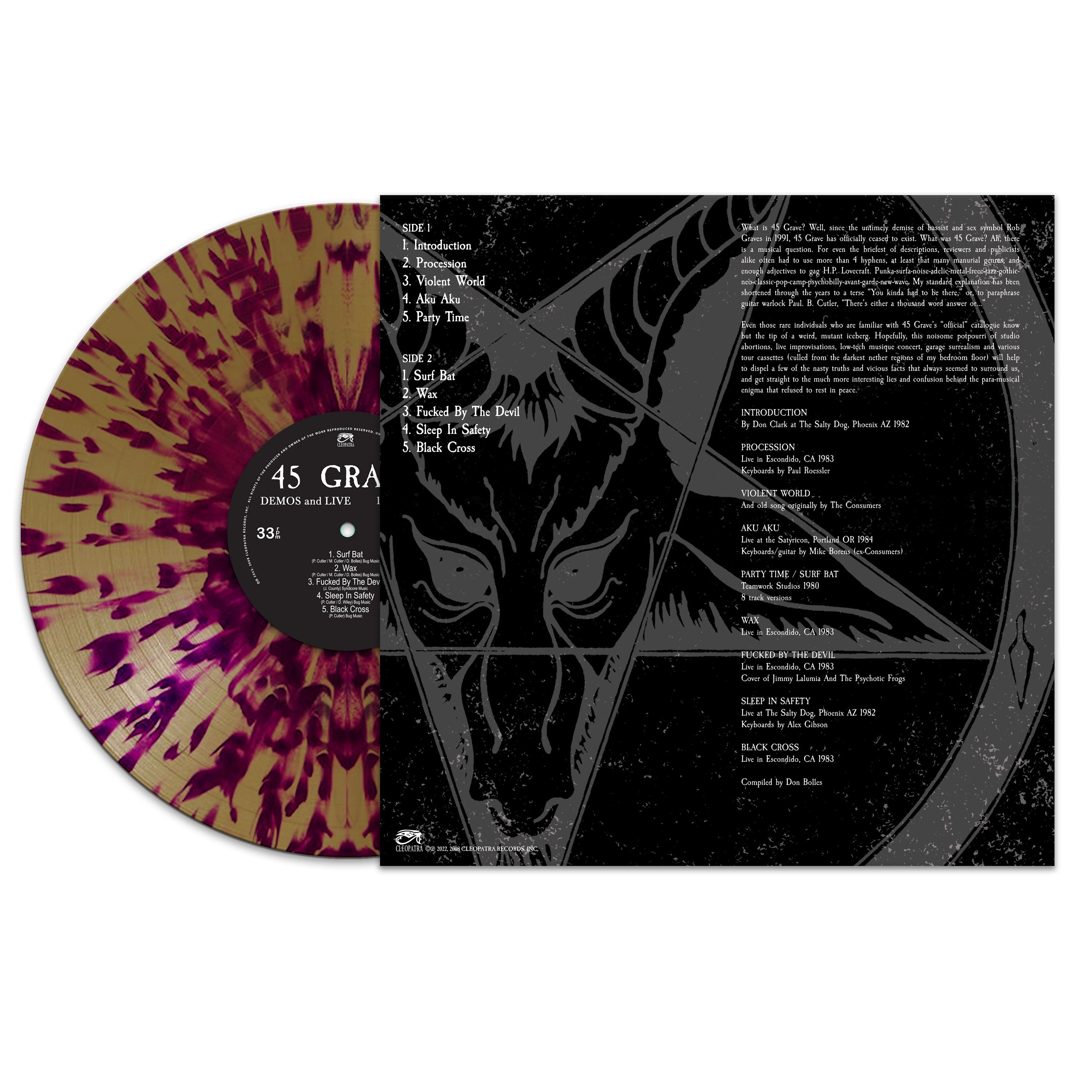 45 Grave - A Devil's Possessions - Demos & Live 1980 - 1983 (Gold-Purple Splatter Vinyl) - Cleopatra Records