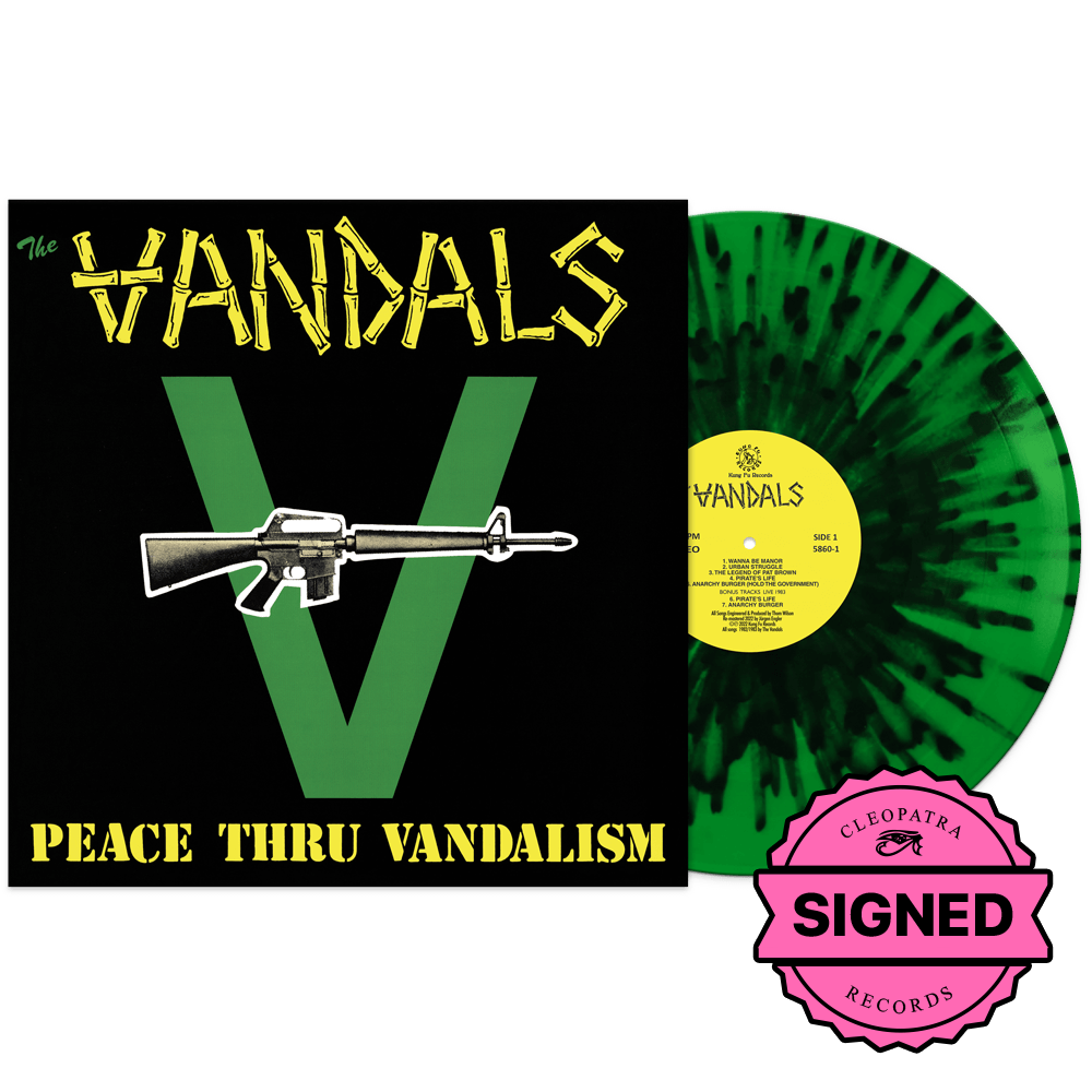 The Vandals - Peace Thru Vandalism (Green/Black Splatter - Signed by Joe Escalante)