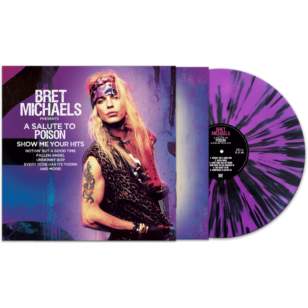 Bret Michaels - A Salute To Poison - Show me Your Hits (Purple-Black Splatter Vinyl) - Cleopatra Records