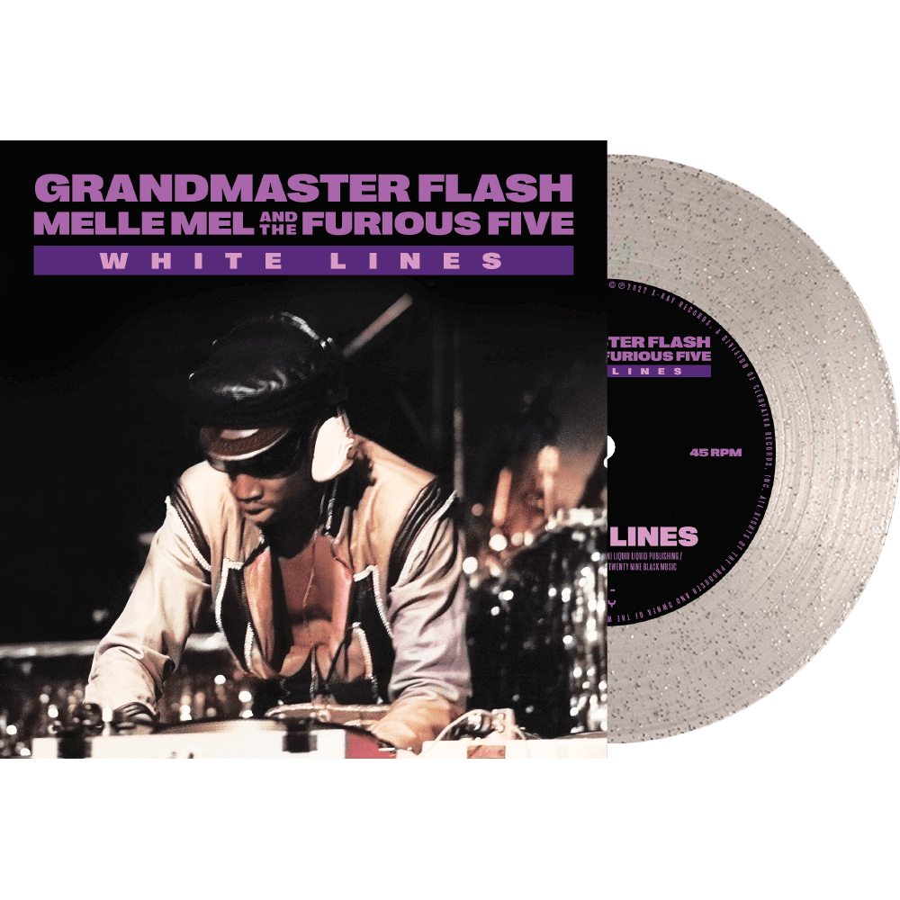 Grandmaster Flash Melle Mel and the Furious Five - White Lines (Clear Glitter 7" Vinyl) - Cleopatra Records