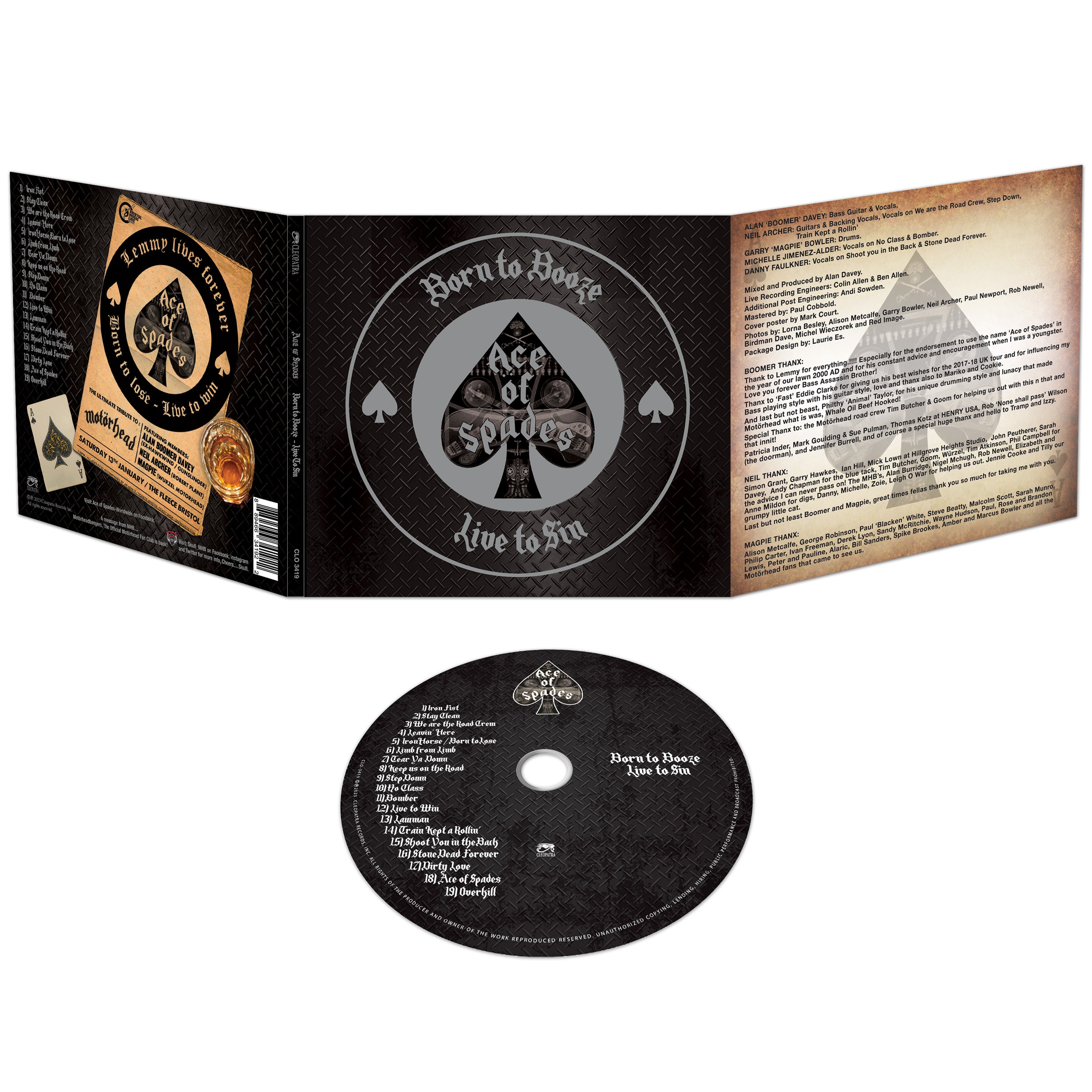 Ace Of Spades – Born To Booze, Live To Sin (CD Digipak)