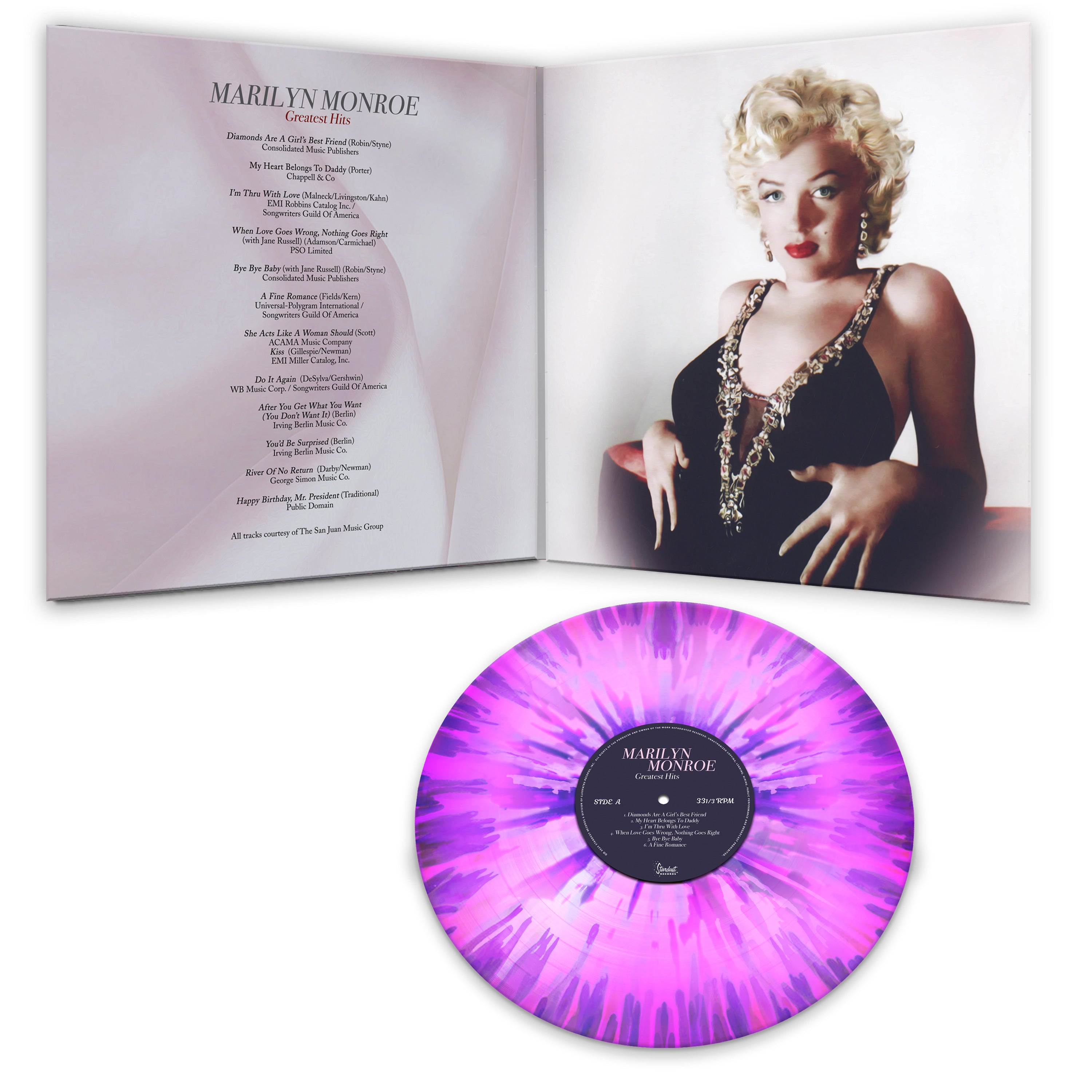 Marilyn Monroe - Greatest Hits (Pink-Purple Splatter Vinyl) - Cleopatra Records