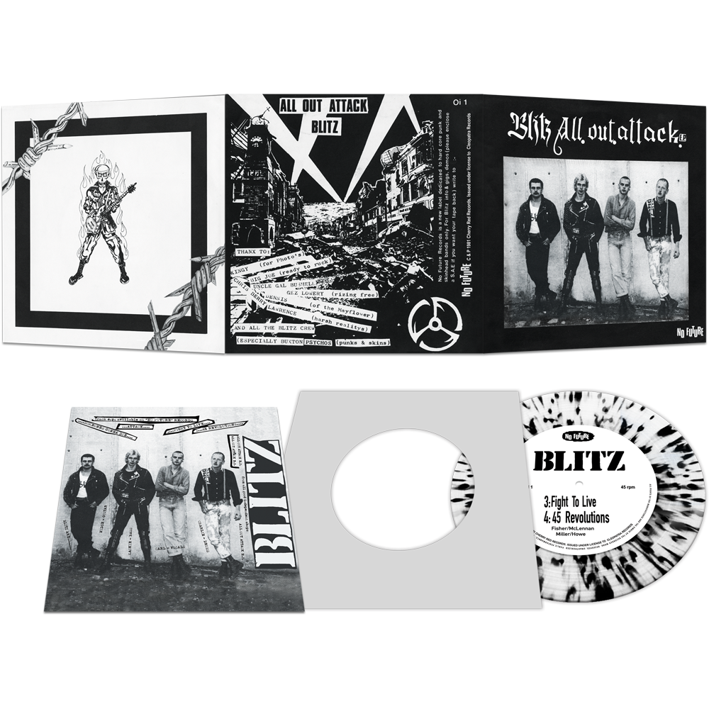 Blitz - All Out Attack (Black/White Splatter 7" Vinyl)