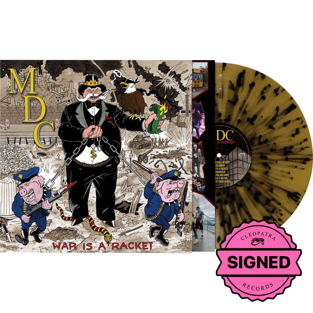 Mdc Splatter MDC - War Is A Racket (Gold-Black Splatter Vinyl - Signed by Dave Dict