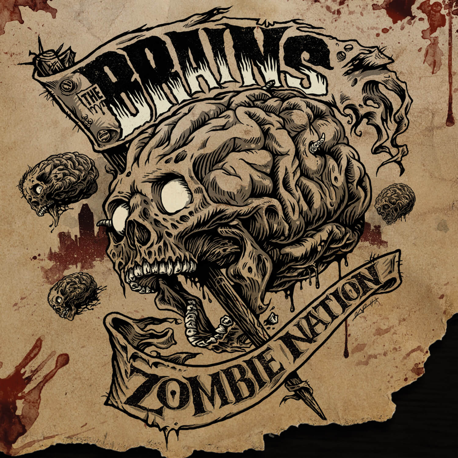 The Brains - Zombie Nation (Red Marble Vinyl LP) - Cleopatra Records