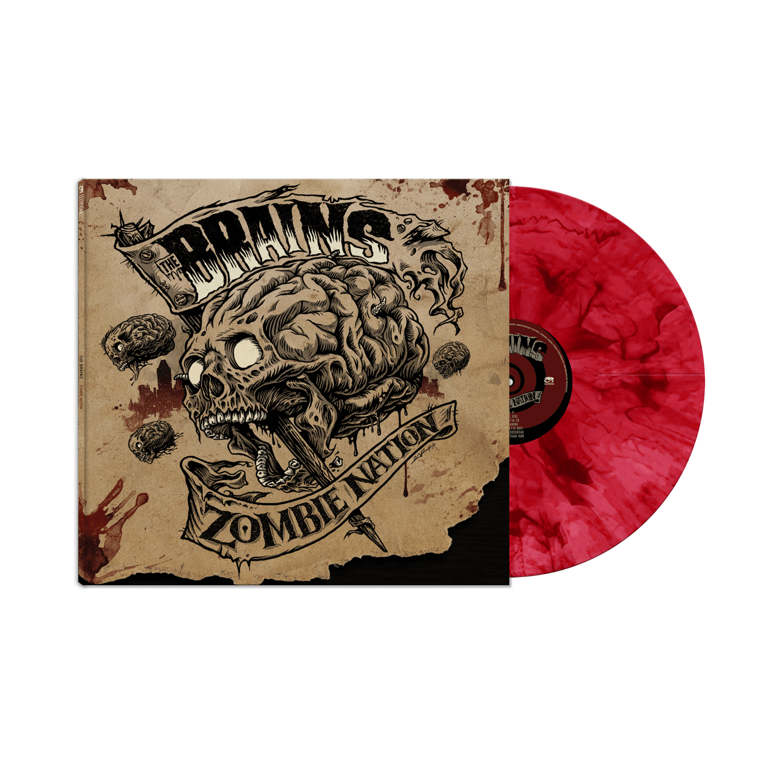 The Brains - Zombie Nation (Red Marble Vinyl LP) - Cleopatra Records
