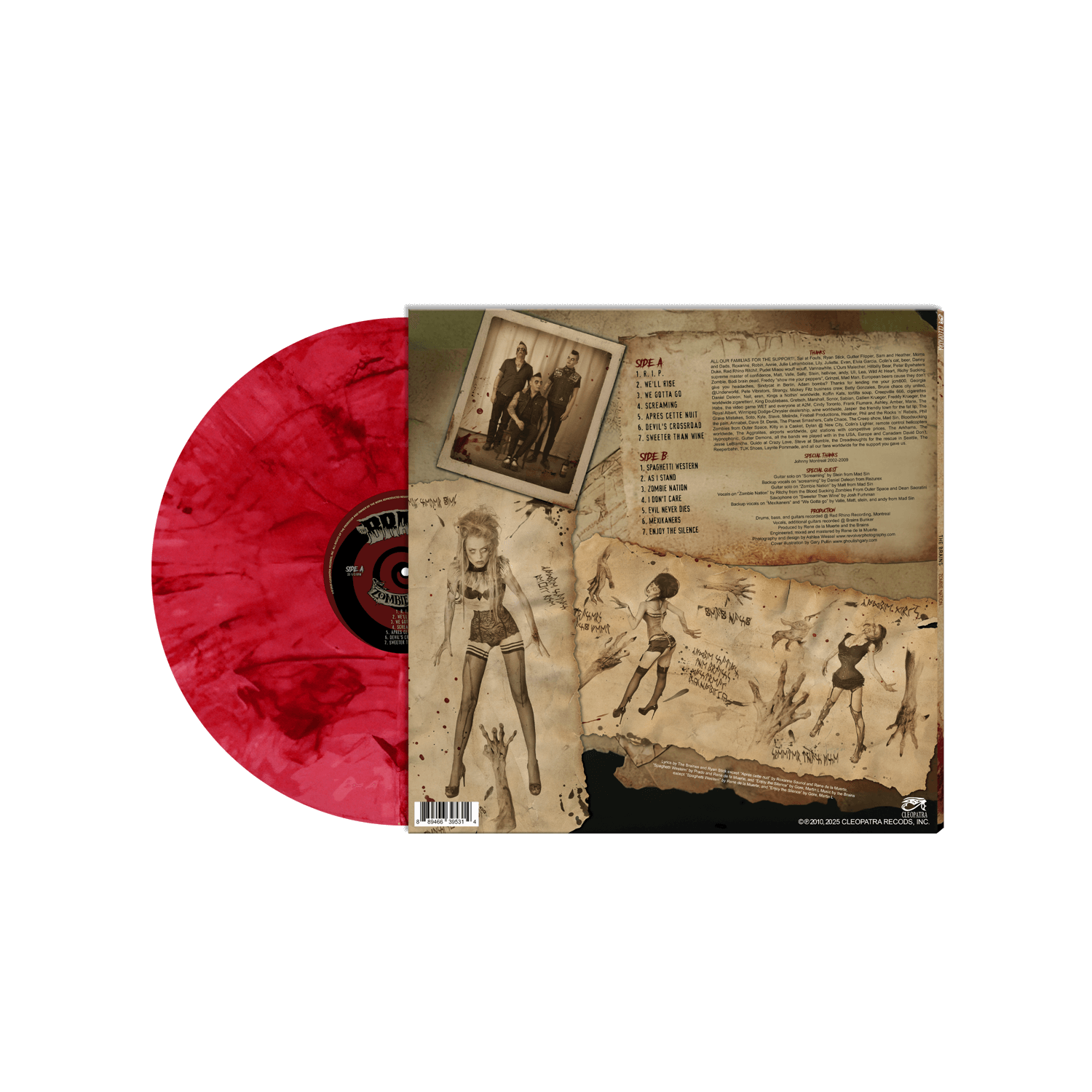 The Brains - Zombie Nation (Red Marble Vinyl LP) - Cleopatra Records