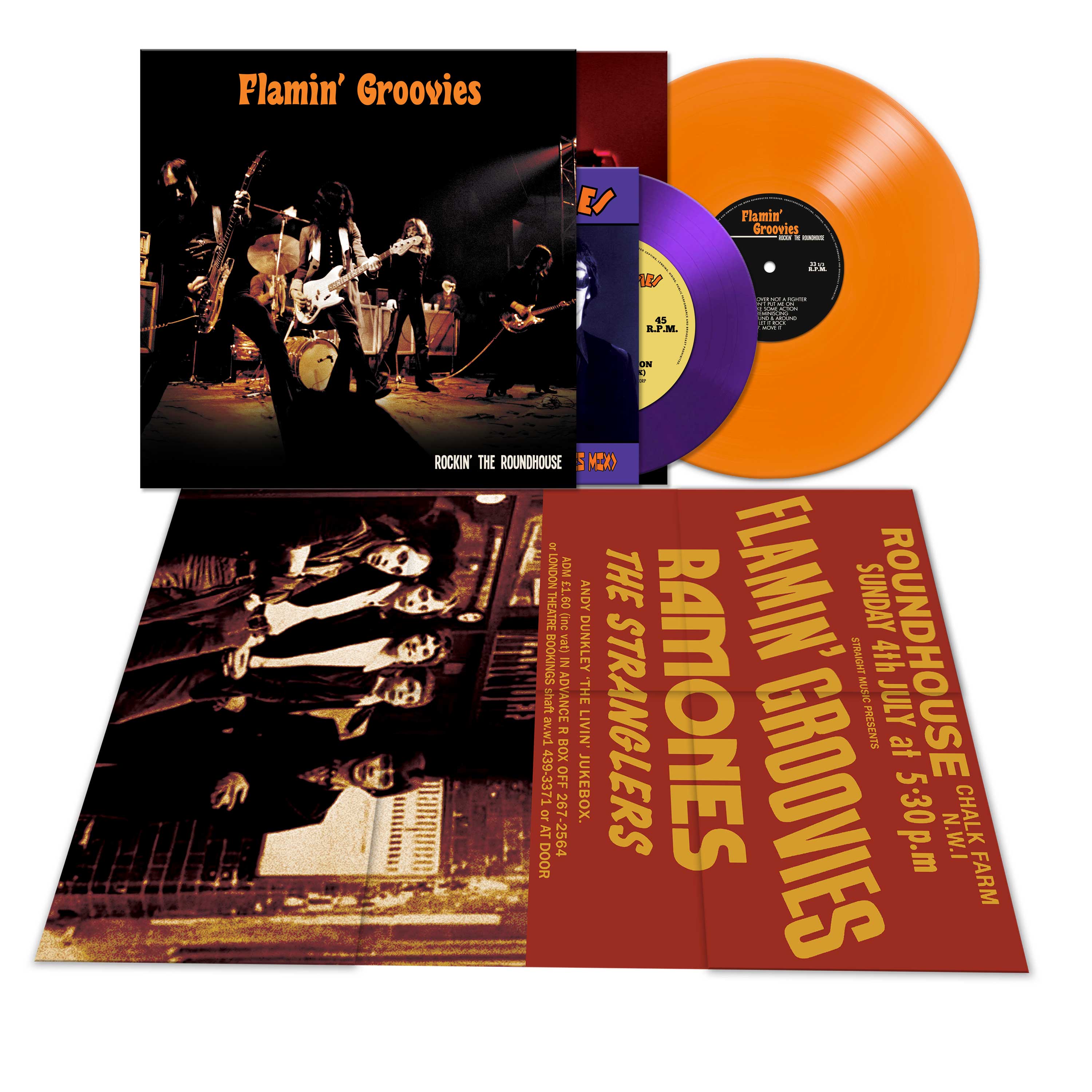 The Flamin' Groovies - Rockin' the Roundhouse (Orange LP and Purple 7" Vinyl)