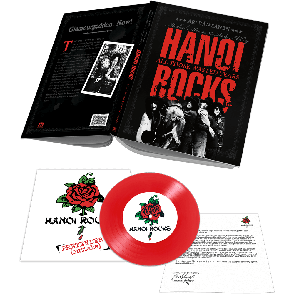 Hanoi Rocks - All Those Wasted Years (2nd Edition Hardcover Book + Bonus 7" Red Vinyl)
