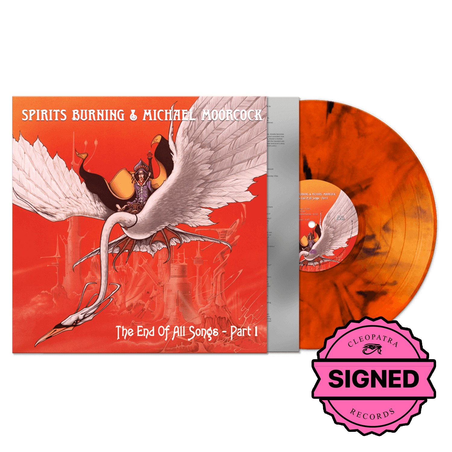 Spirits Burning & Michael Moorcock - The End Of All Songs - Part 1 (Orange Marble Vinyl LP - Signed by Michael Moorcock)