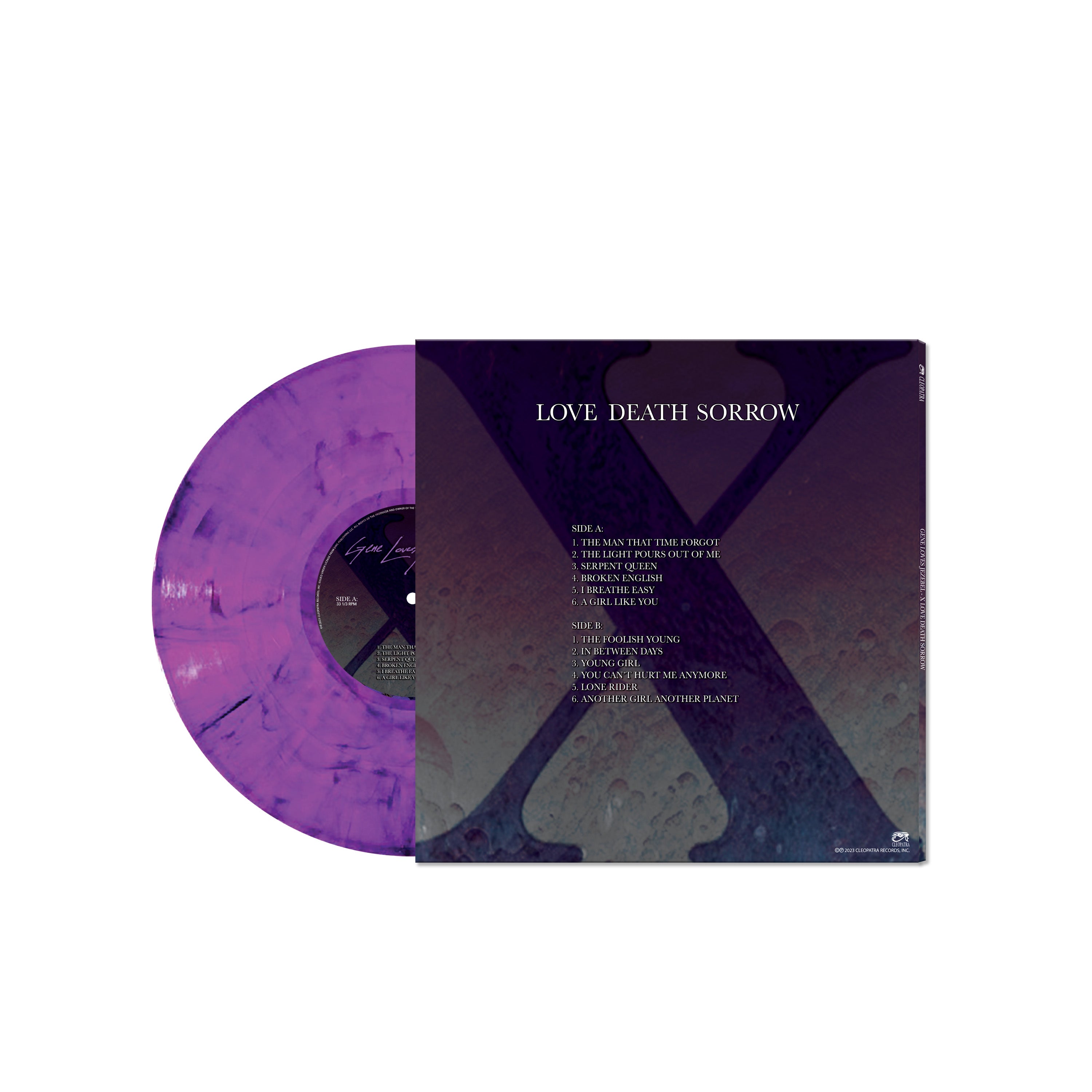 Gene Loves Jezebel featuring Jay Aston - X - Love Death Sorrow (Purple Marble Vinyl) - Cleopatra Records