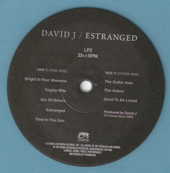 David J - Estranged (Double Blue Vinyl) - Cleopatra Records