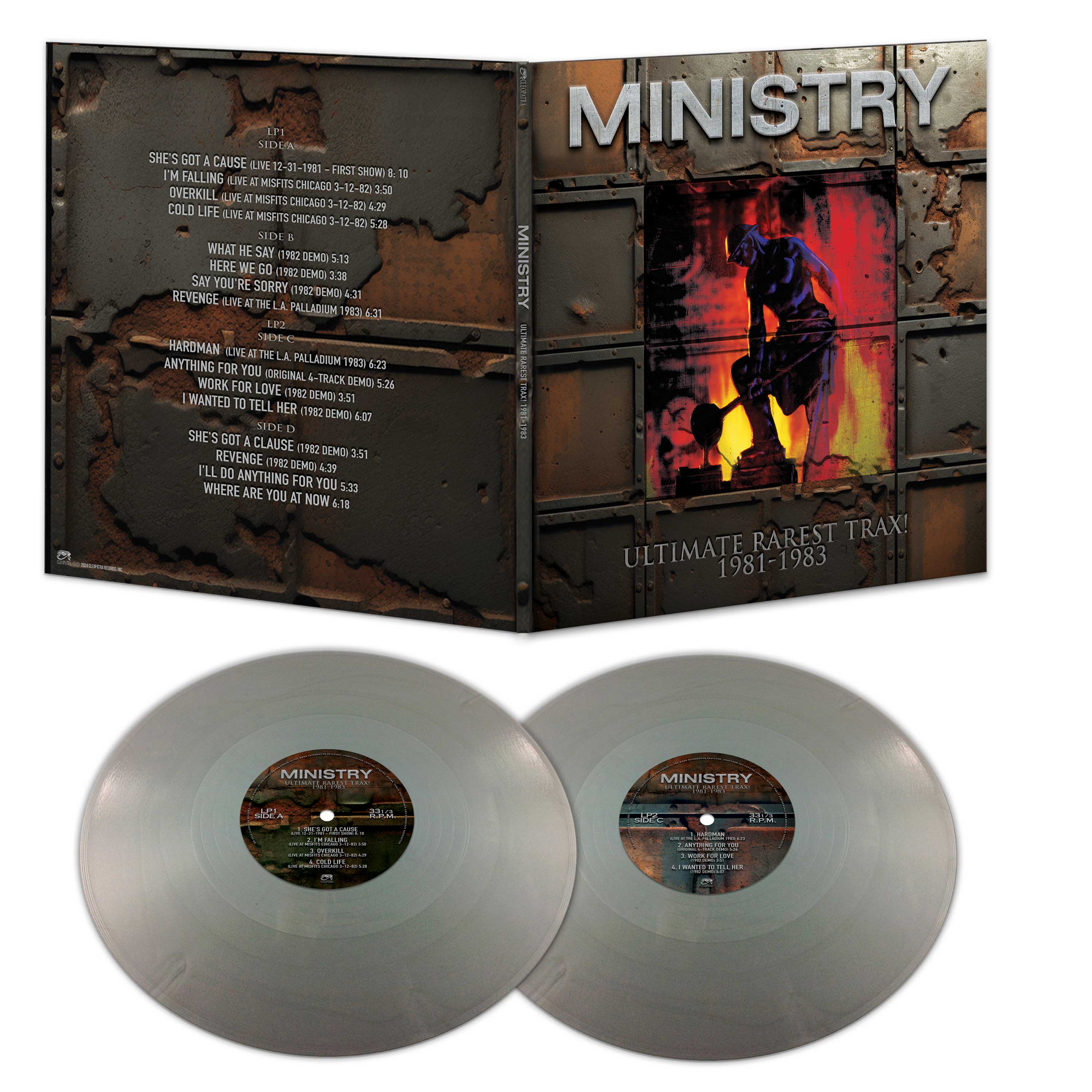 Ministry - Ultimate Rarest Tracks (Silver Double Vinyl) - Cleopatra Records