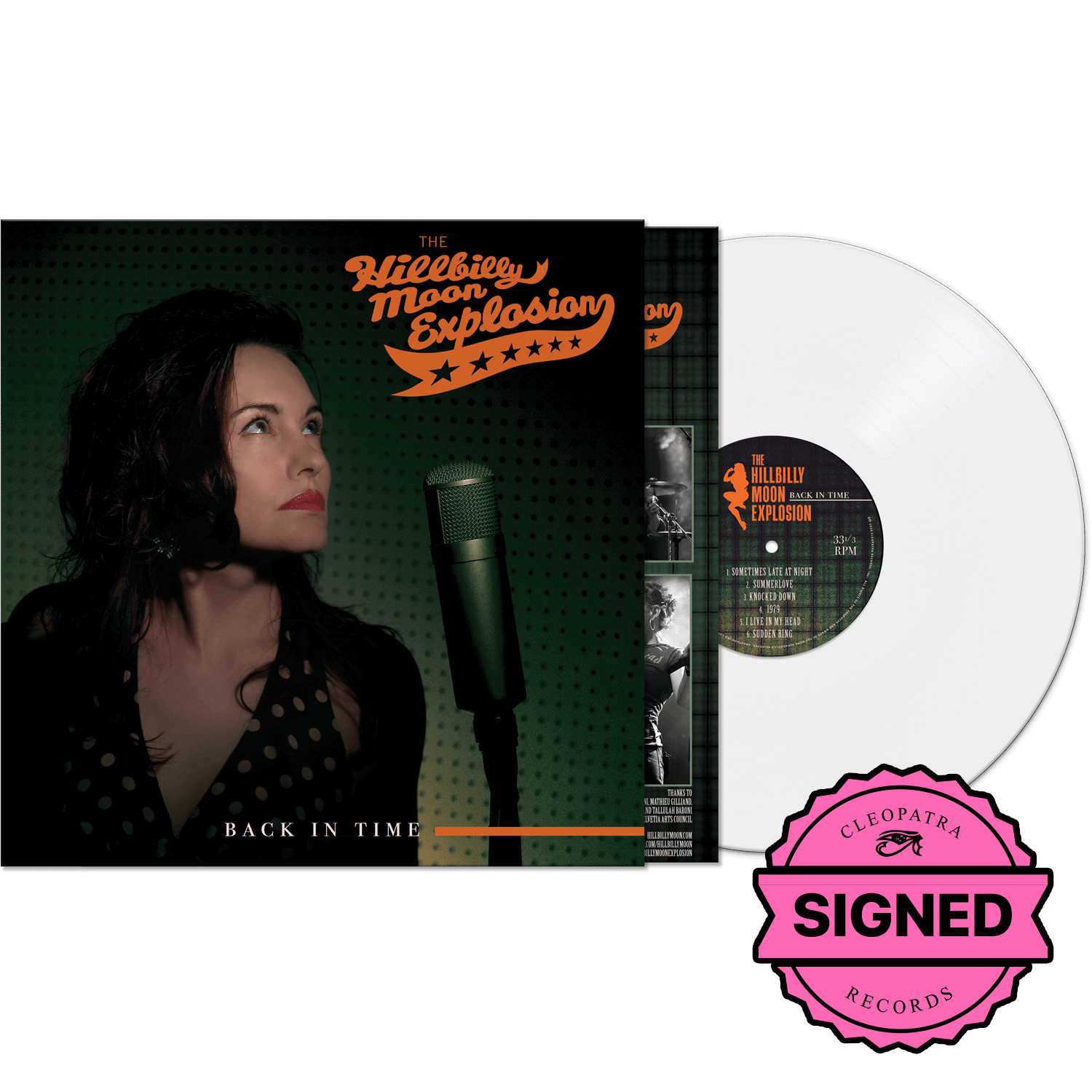 The Hillbilly Moon Explosion - Back In Time (White Vinyl - Signed by Emanuela Hutter, Oliver Baroni, Duncan James, Sylvain Petite)