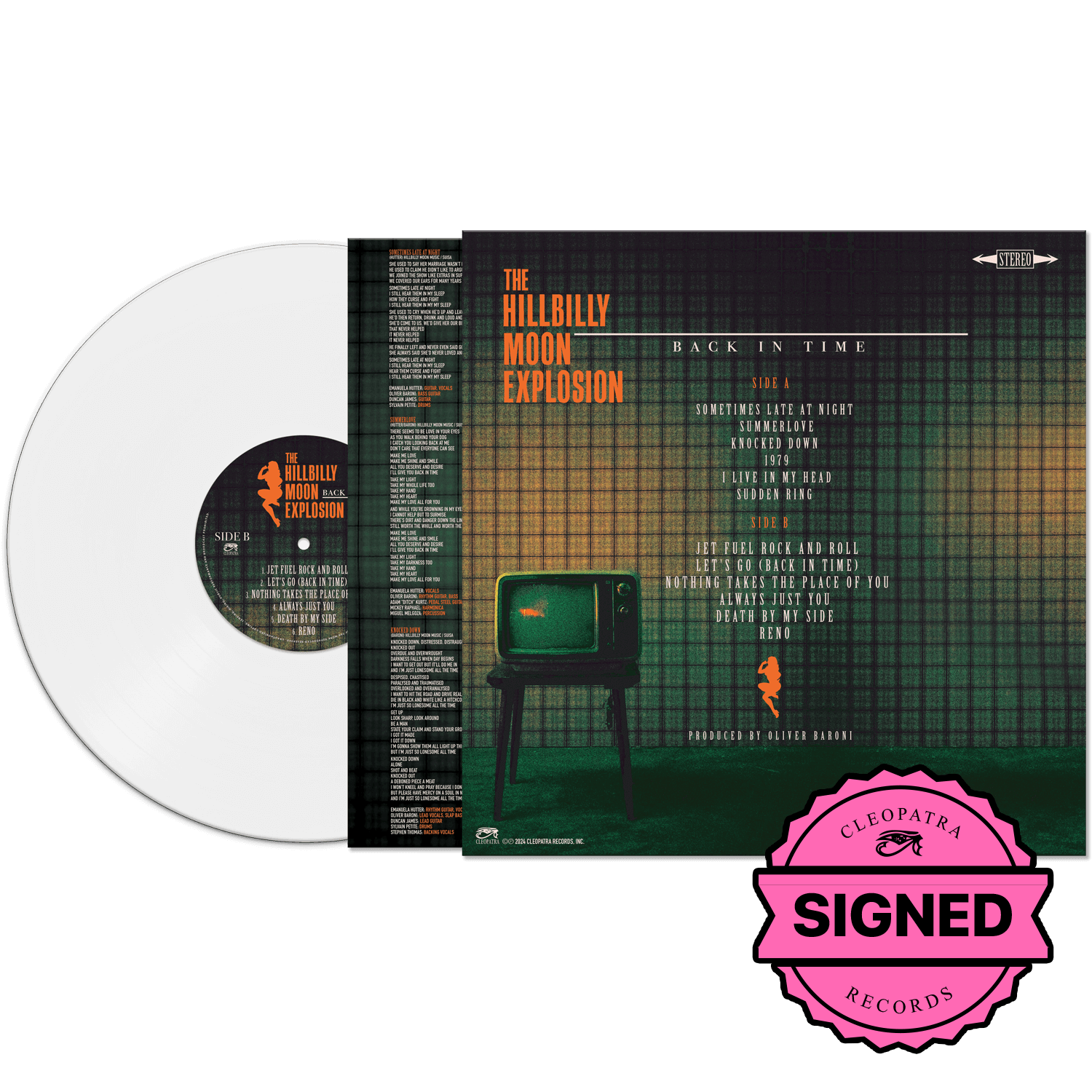 The Hillbilly Moon Explosion - Back In Time (White Vinyl - Signed by Emanuela Hutter, Oliver Baroni, Duncan James, Sylvain Petite)