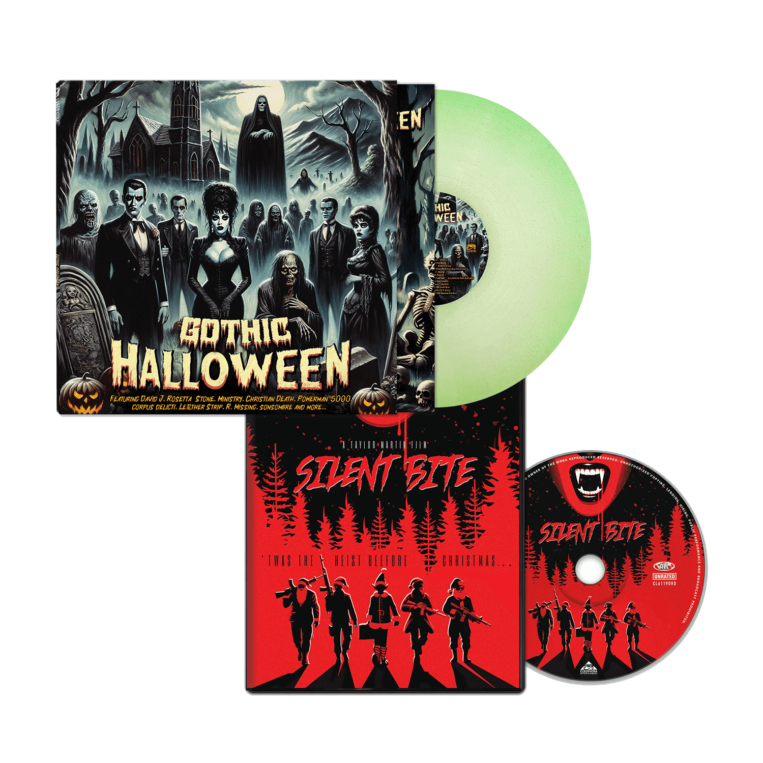 Gothic Halloween (Glow in the Dark Vinyl) + Silent Bite (Blu-Ray) Bundle - Cleopatra Records