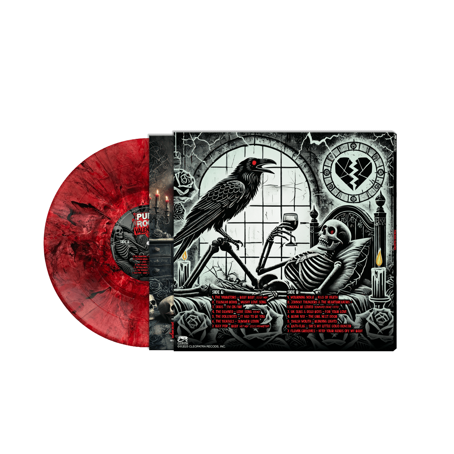Punk Rock Valentines (Red Marble Vinyl LP) - Cleopatra Records Punk Rock Valentines (Red Marble Vinyl LP) - Cleopatra Records