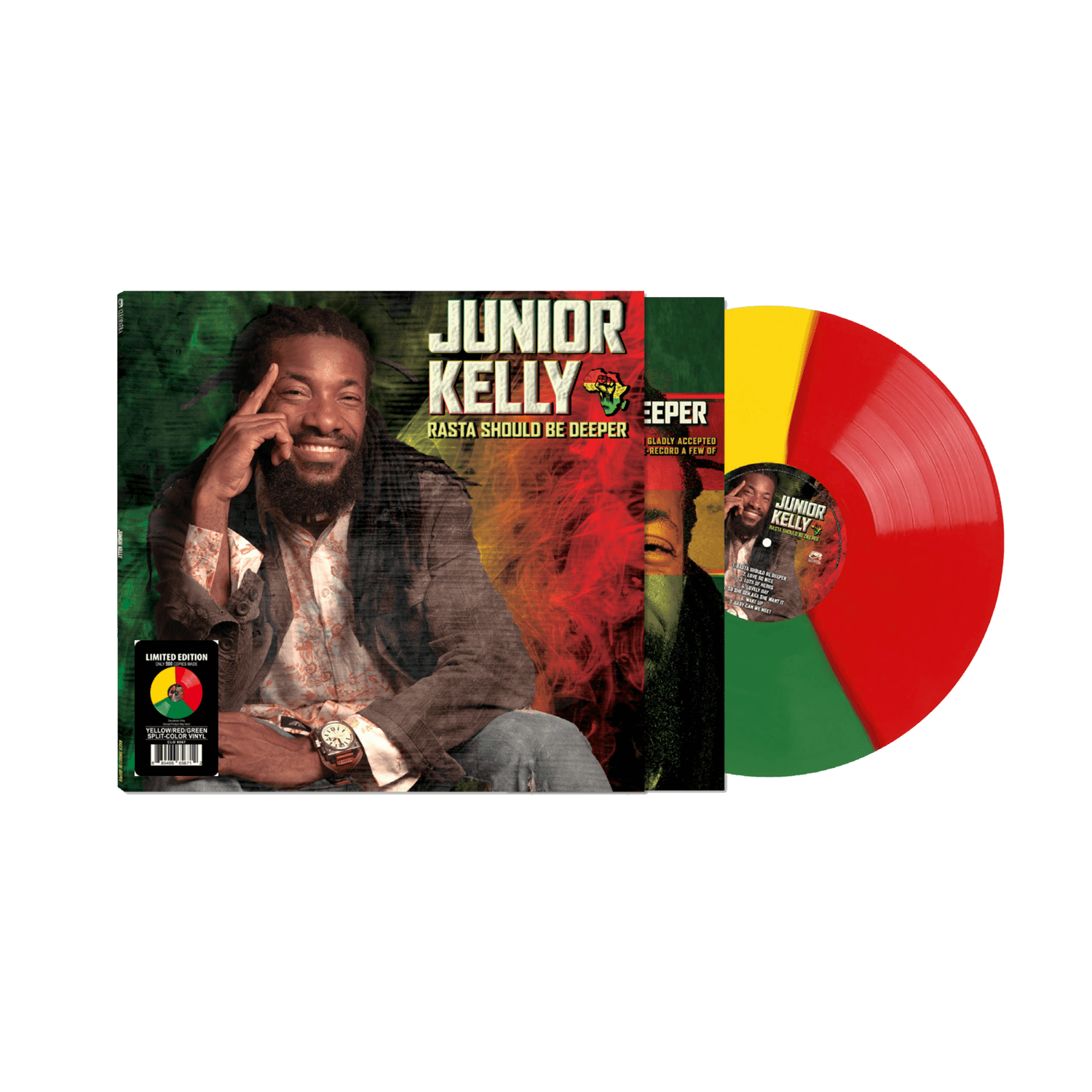 Junior Kelly - Rasta Should Be Deeper (Yellow, Green, Red Split Color Vinyl LP)
