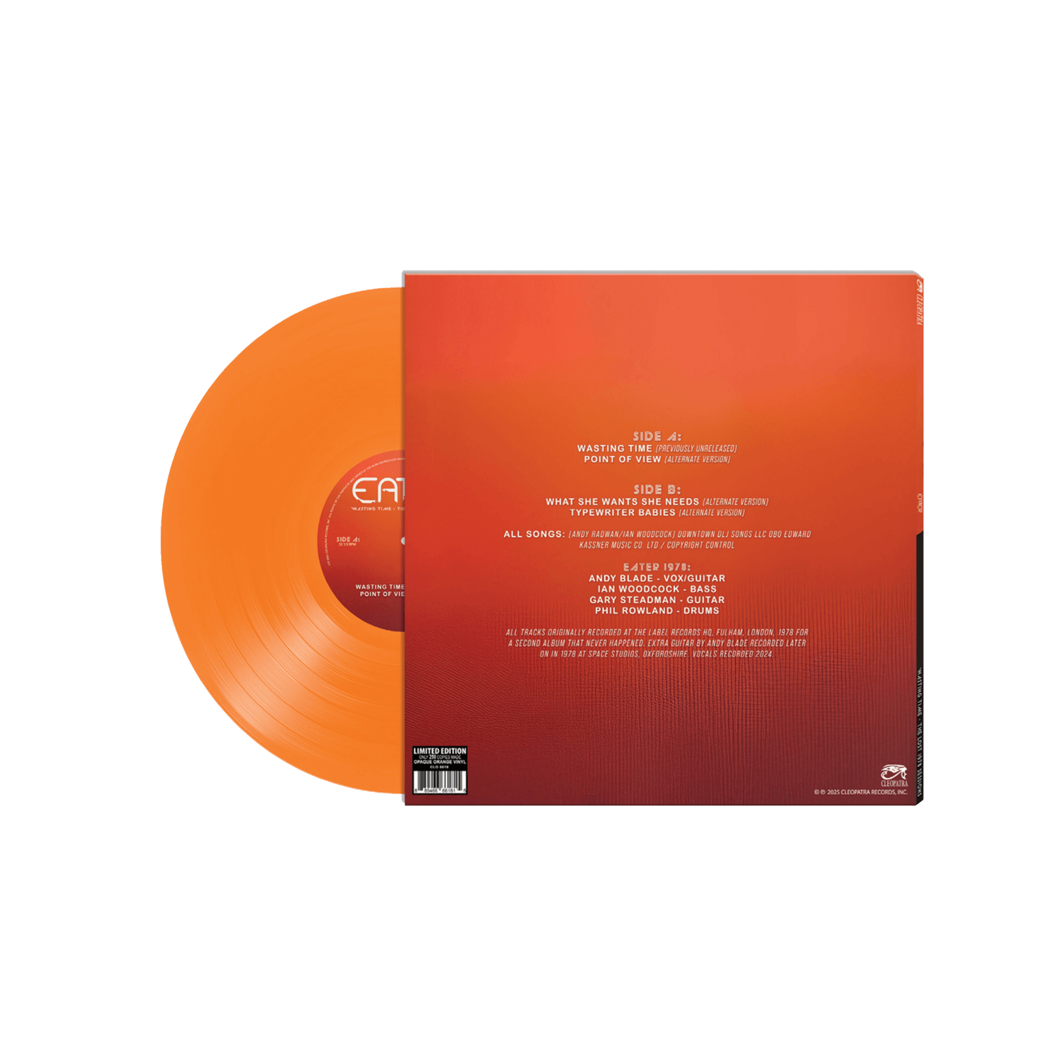 Eater - Wasting Time - The Lost 1978 Sessions (Orange Vinyl LP Eater - Wasting Time - The Lost 1978 Sessions (Orange Vinyl LP