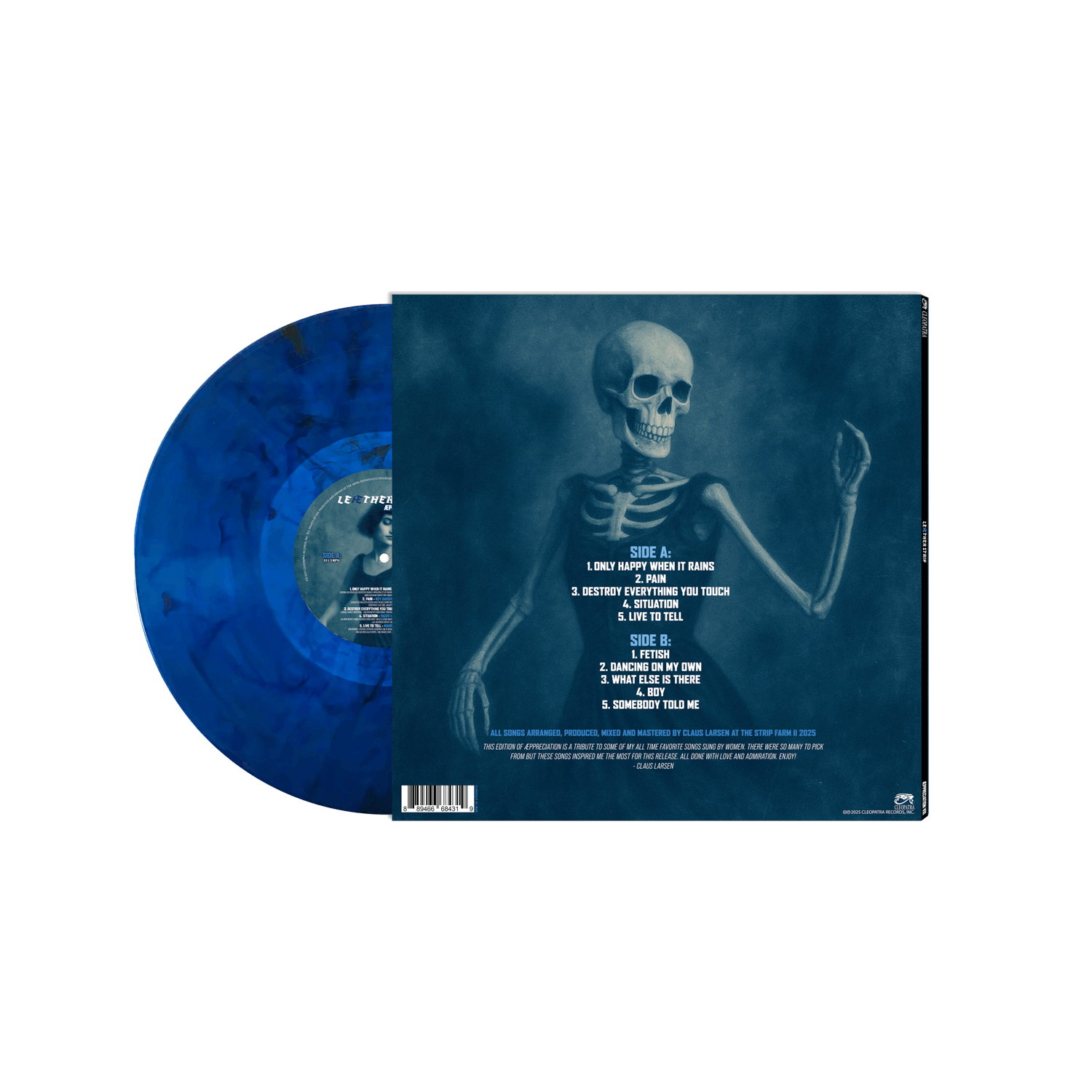 Leæther Strip - Æppreciation VIII (Blue Marble Vinyl LP) - Cleopatra Records