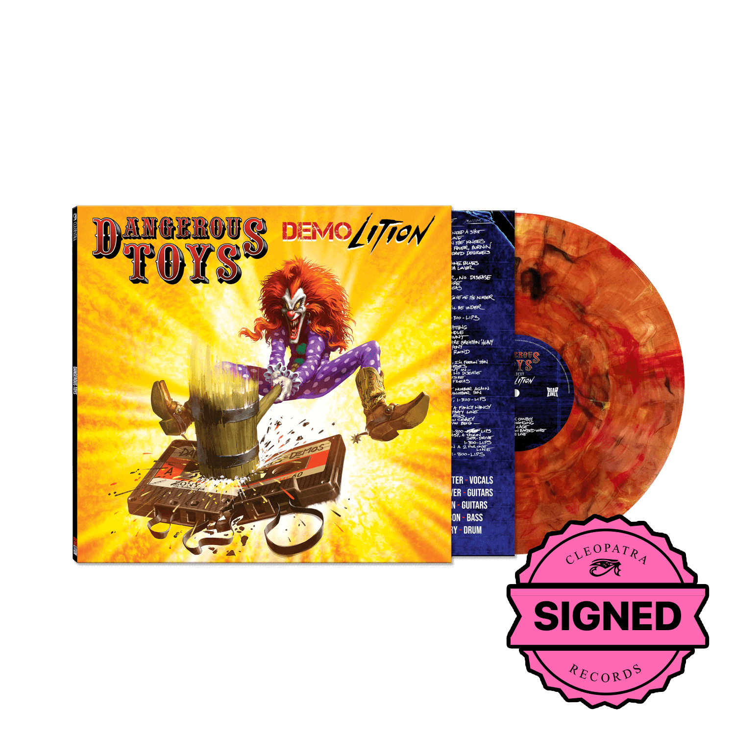 Dangerous Toys - Demolition (Orange Marble Swirl Vinyl LP Signed by Jason McMaster)