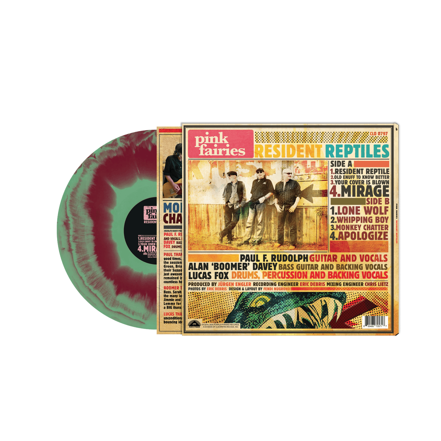 Pink Fairies - Resident Reptiles (Green/Red Haze Vinyl LP)