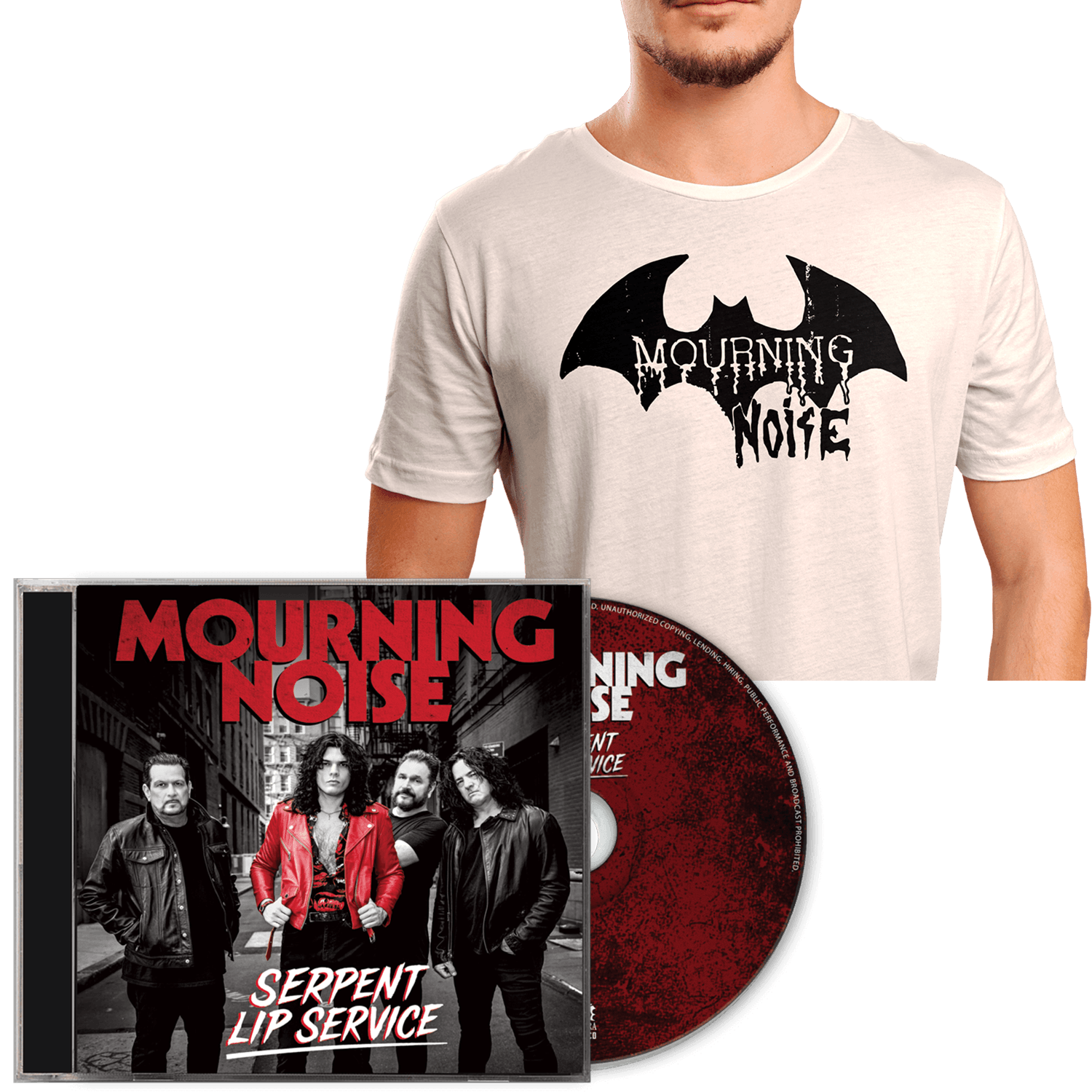 Mourning Noise - Serpent Lip Service (CD + White T-Shirt Bundle)