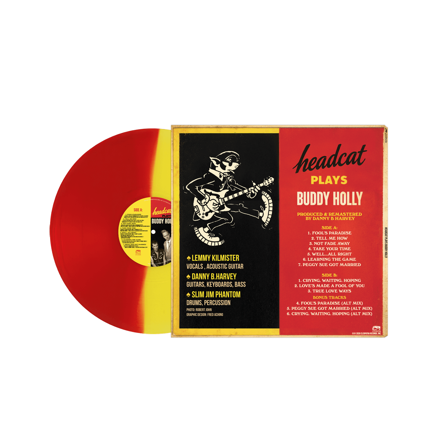 Head Cat - Sings Buddy Holly (Red/Yellow Split Color Vinyl LP) - Cleopatra Records
