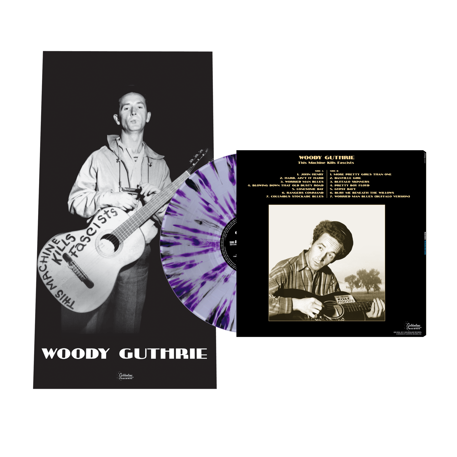 Woody Guthrie - This Machine Kills Fascists (Black/Clear/Purple/Splatter Vinyl LP) - Cleopatra Records
