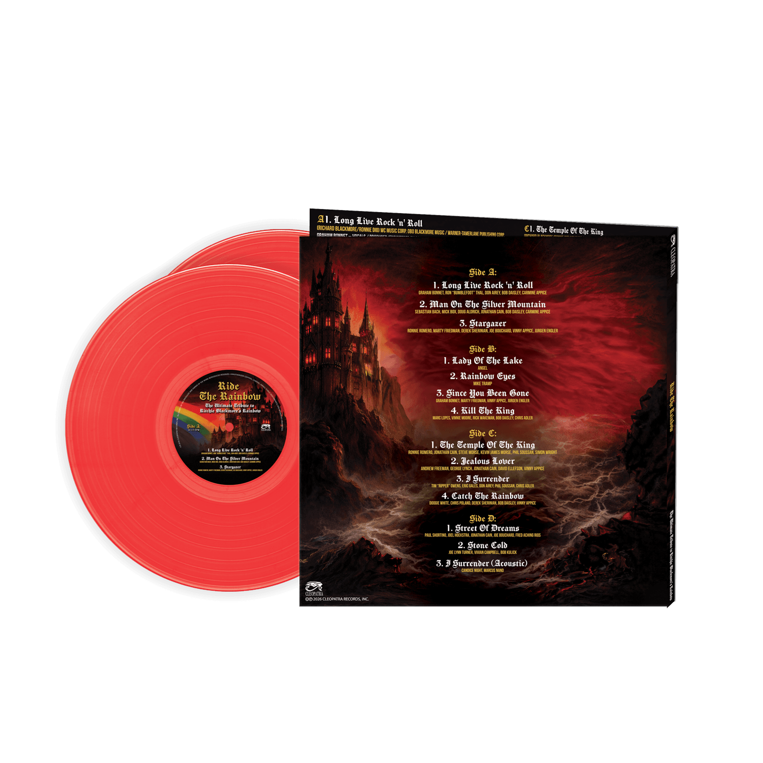 Ride The Rainbow - The Ultimate Tribute to Ritchie Blackmore’s Rainbow (Red Double Vinyl LP) - Cleopatra Records