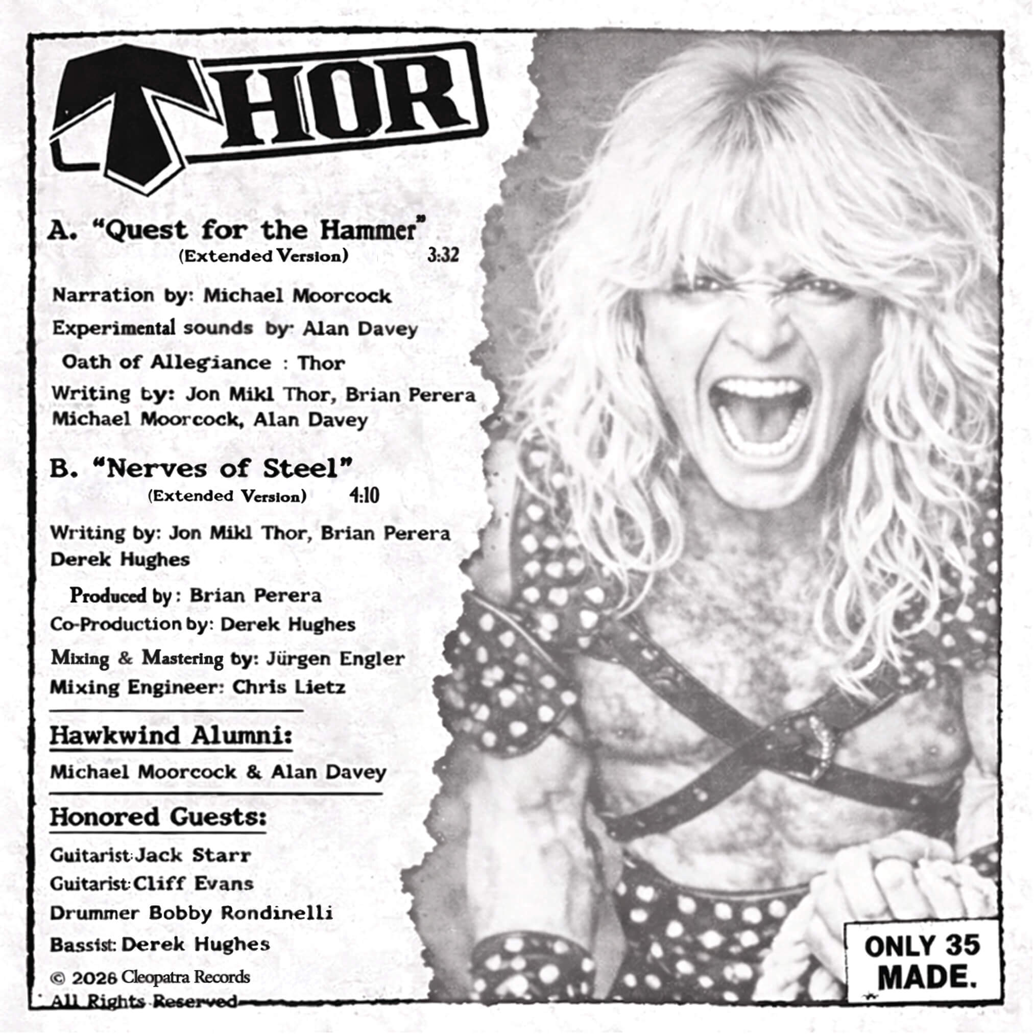 Thor & Michael Moorcock - Quest For The Hammer (Red 7" Vinyl)