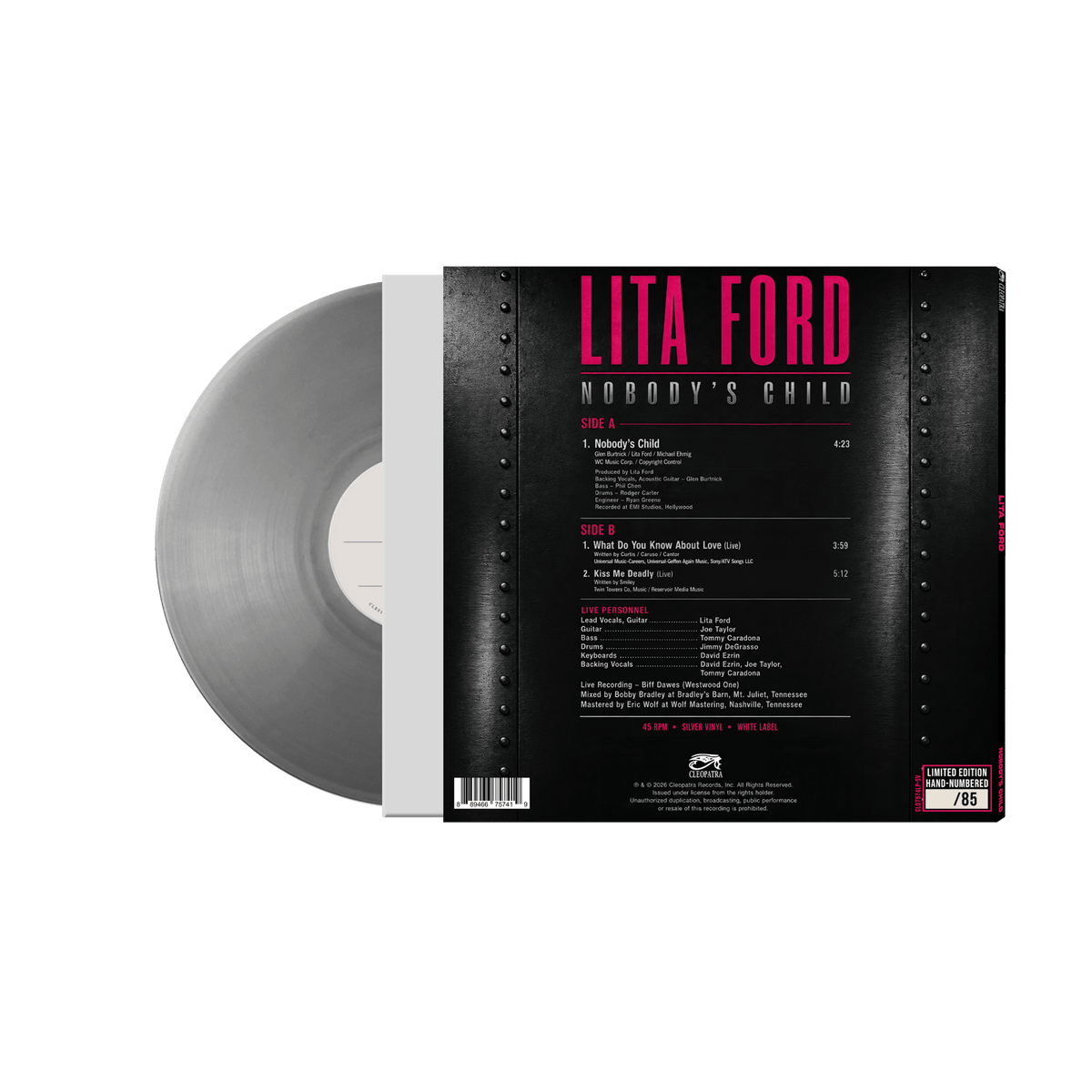 Lita Ford - Nobody's Child (Silver Vinyl - White Label)