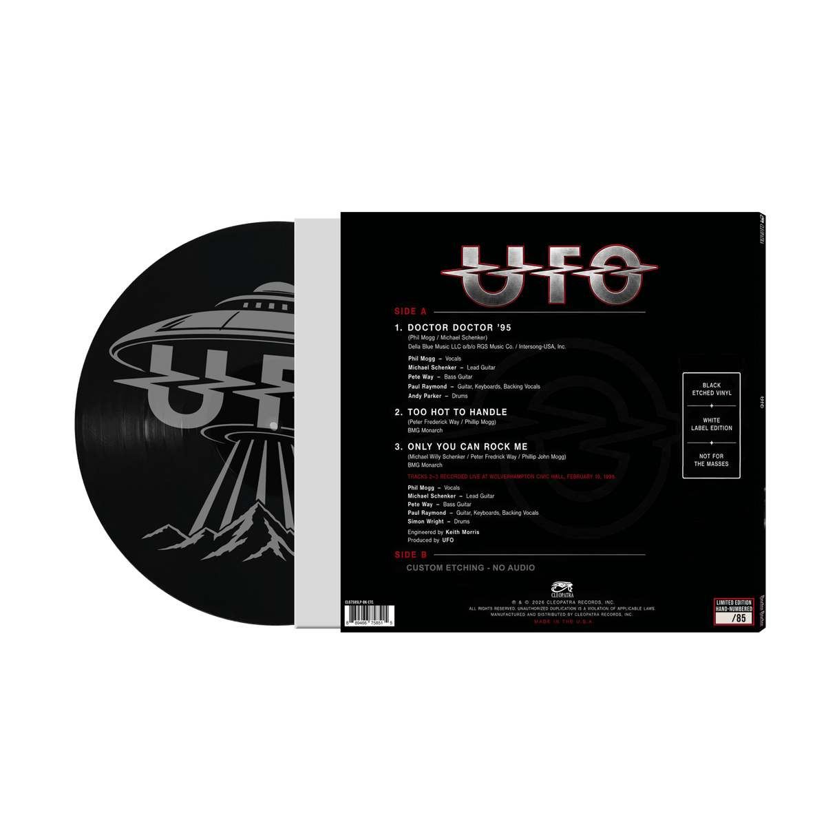 UFO - Doctor Doctor (Black Etched Vinyl White Label)