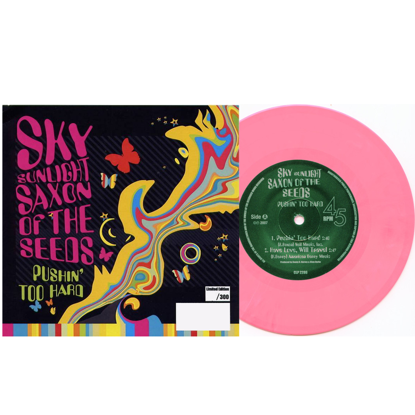 Sky "Sunlight" Saxon - Pushin' Too Hard (Limited Edition Pink Vinyl) - Cleopatra Records