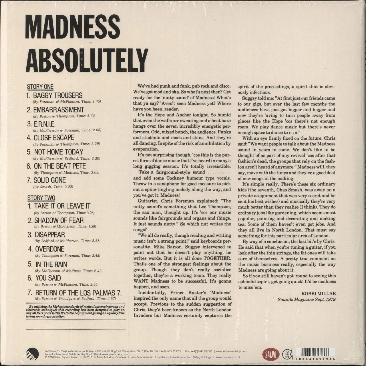 Madness - Absolutely (Gatefold Vinyl)