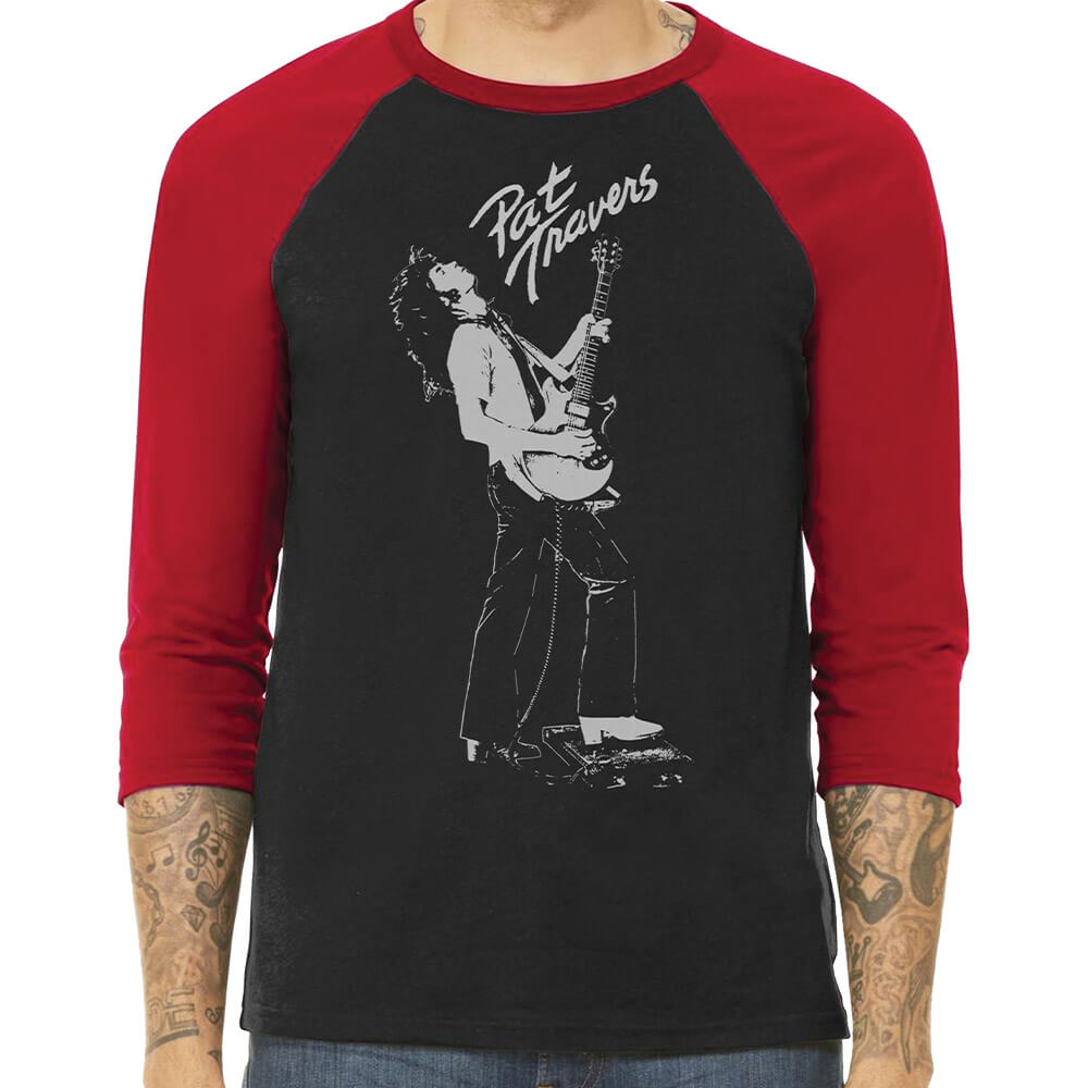 Pat Travers - Straight Up Tour '77 (camiseta raglán de béisbol vintage)