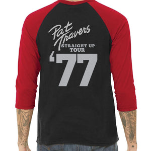 Pat Travers - Straight Up Tour '77 (Vintage Baseball Raglan T-Shirt) - Cleopatra Records