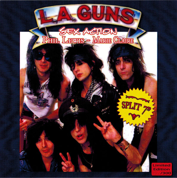 L.A. Guns / Phil Lewis - Sex Action / Marie Claire (White 7" Vinyl)